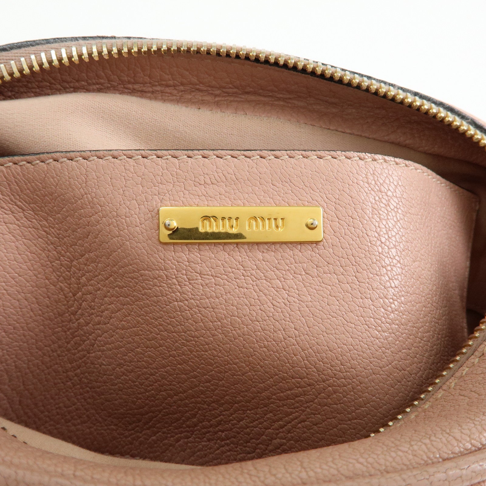 MIU MIU Leather Ribbon Shoulder Bag Crossbody Pink