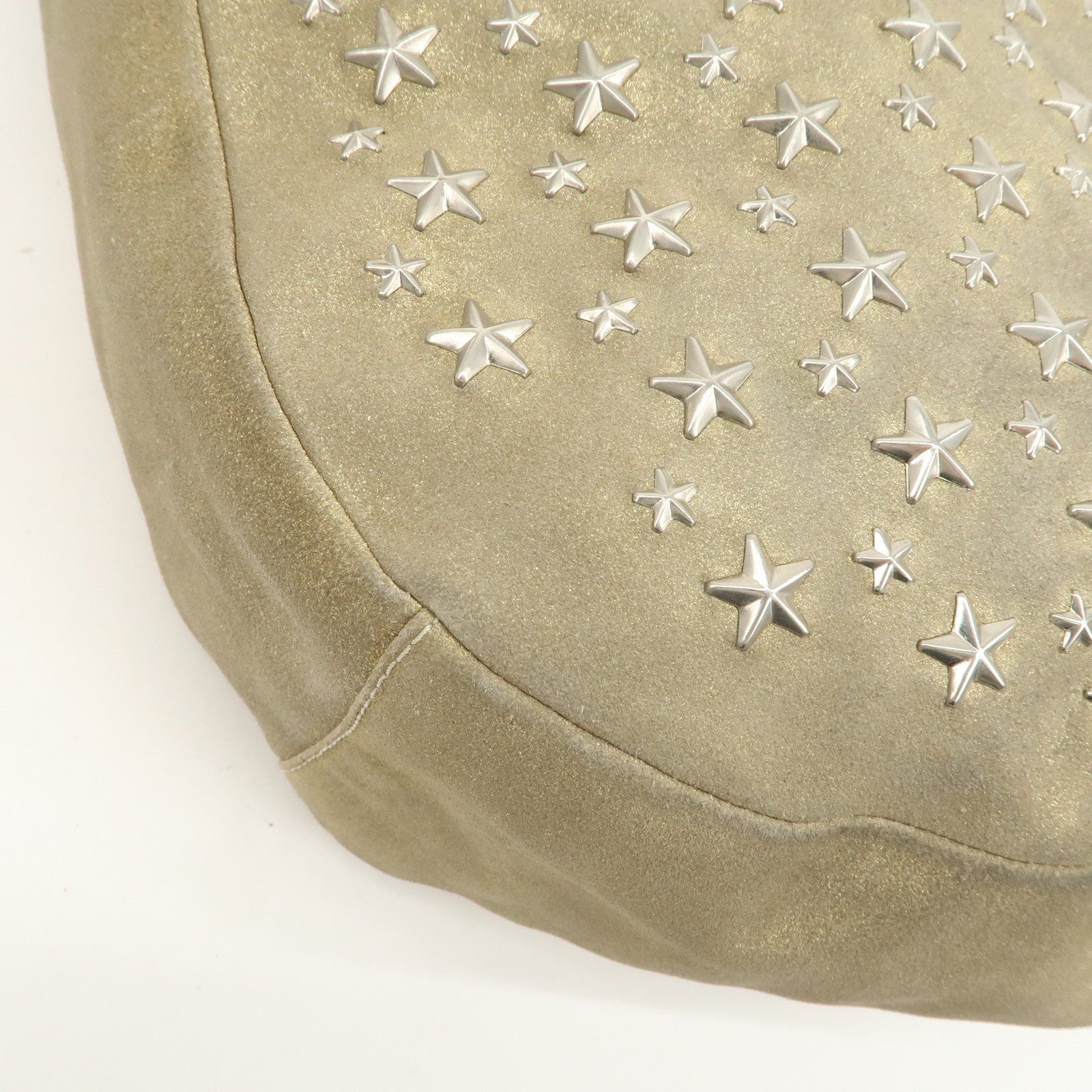 JIMMY CHOO Sky Bag Studs Leather Shoulder Bag Gold