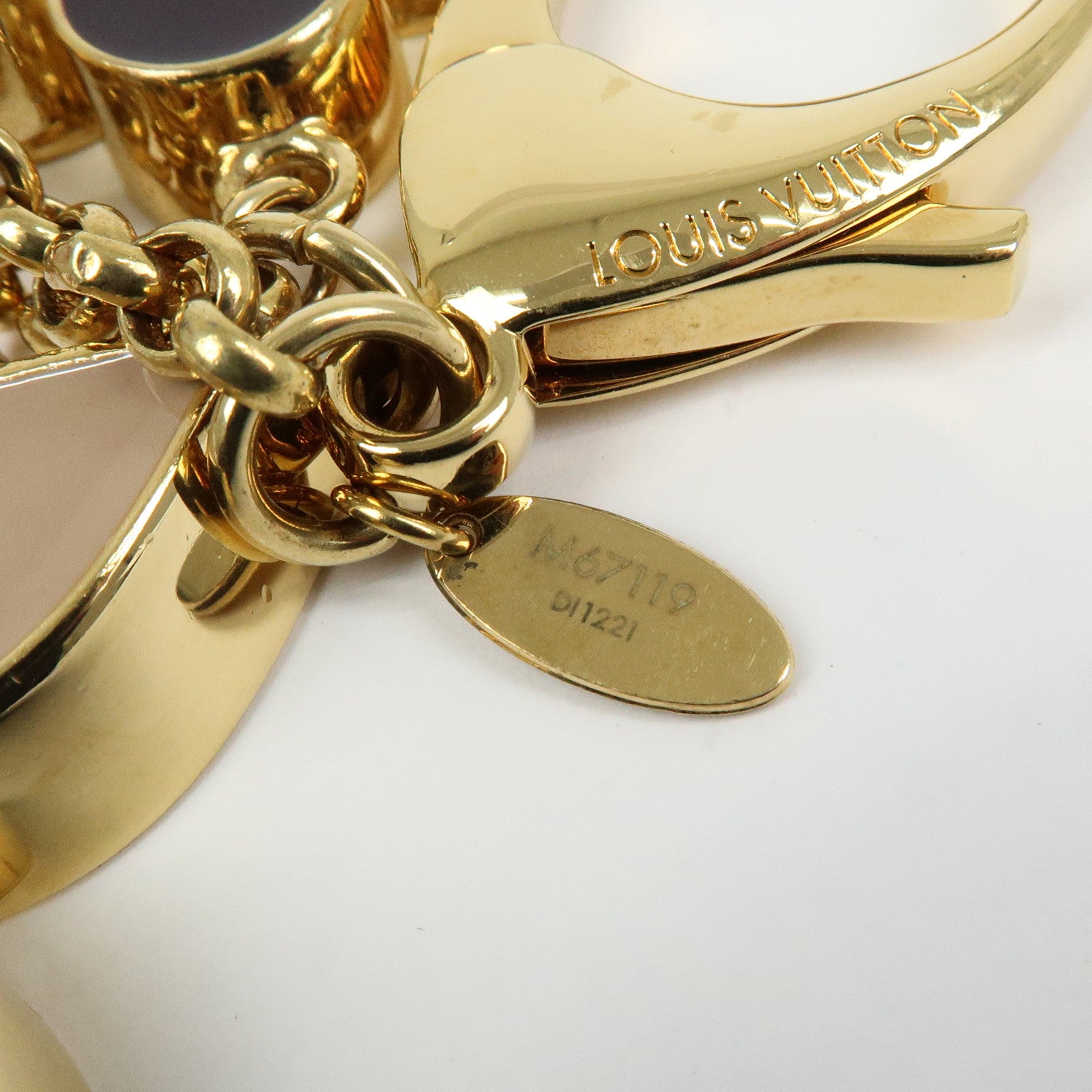 Louis Vuitton Fleur de Monogram Key Chain Bag Charm Gold M67119