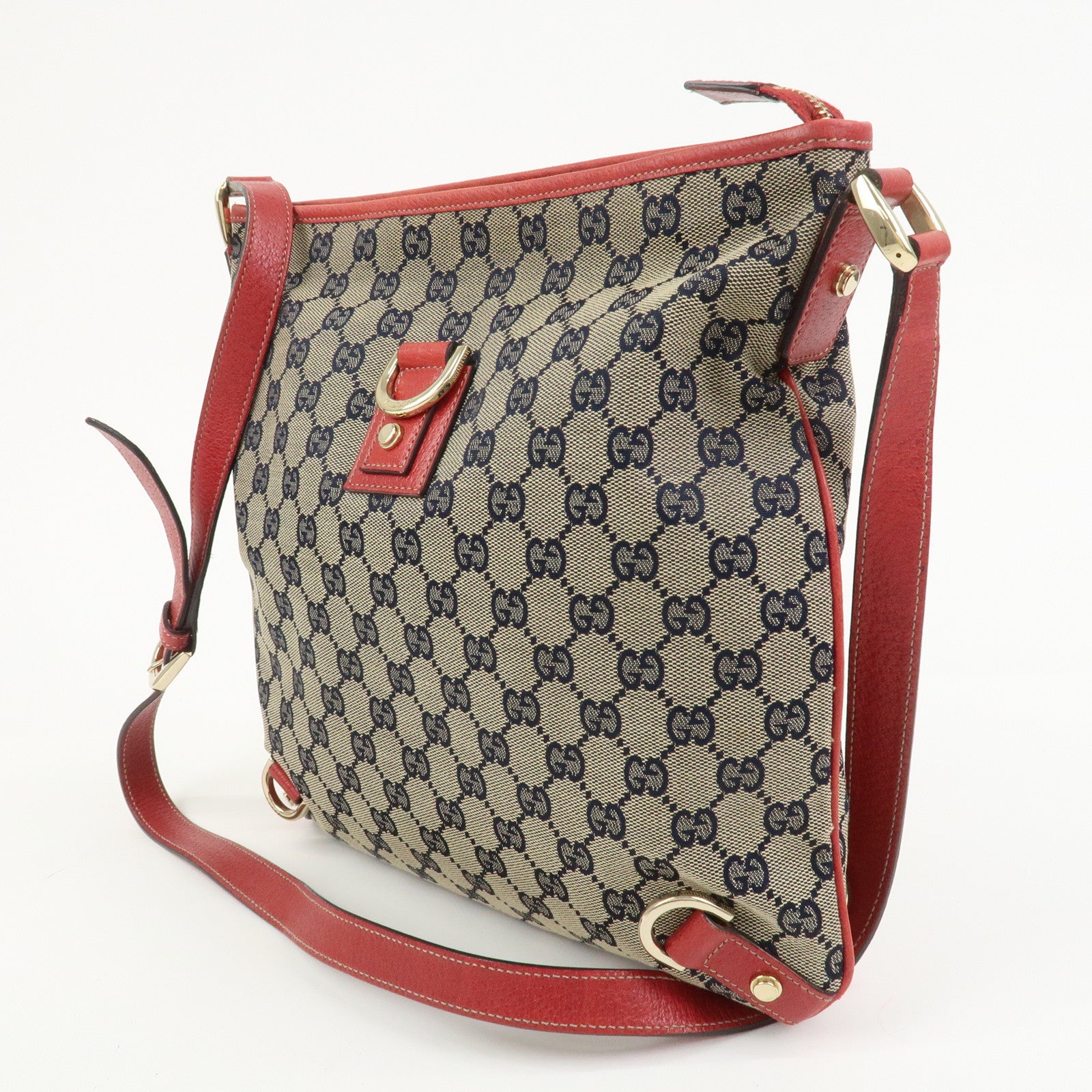 GUCCI Abbey GG Canvas Leather Shoulder Bag Crossbody Bag 131326
