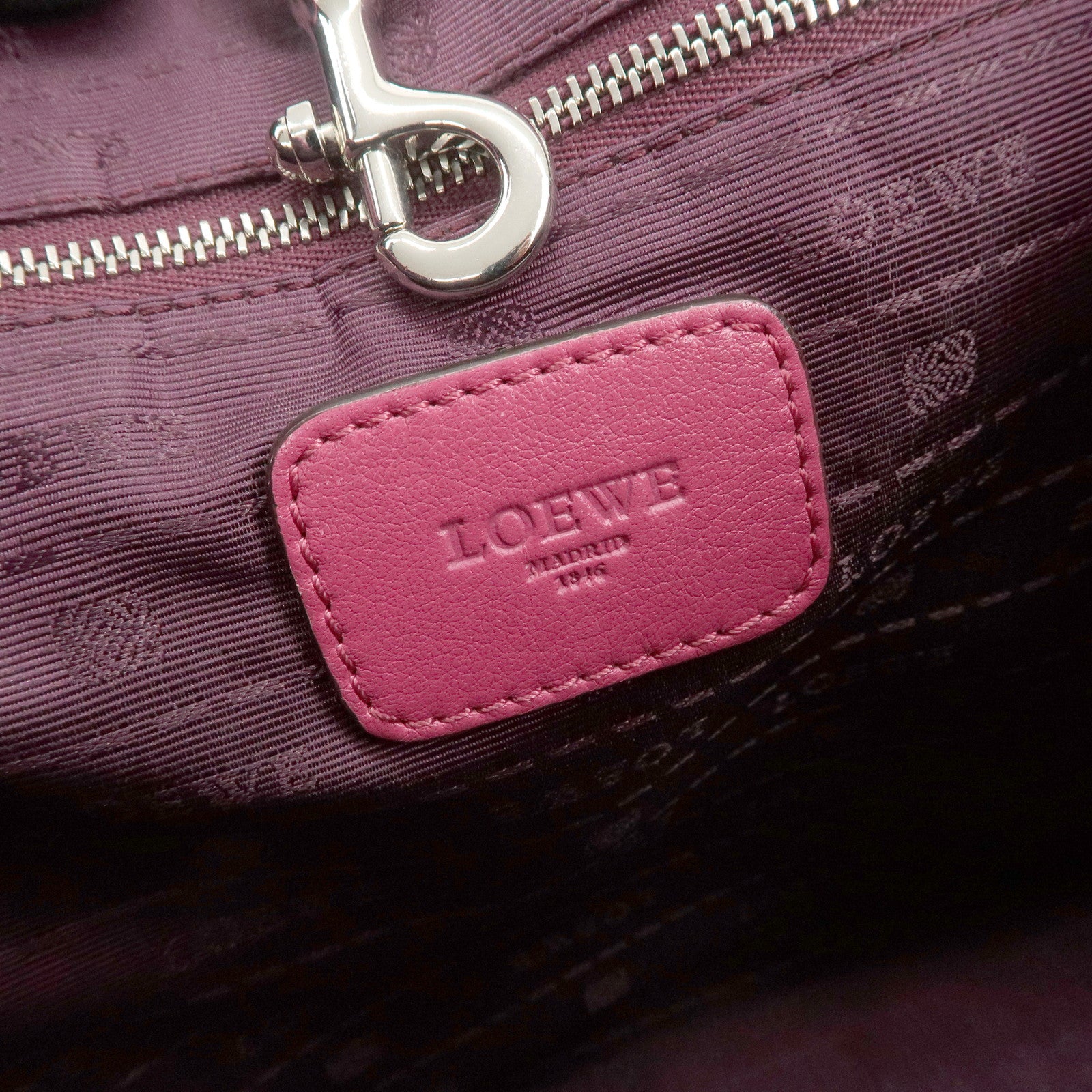 LOEWE Heritage Leather Tote Bag Hand Bag Shoulder Bag Pink