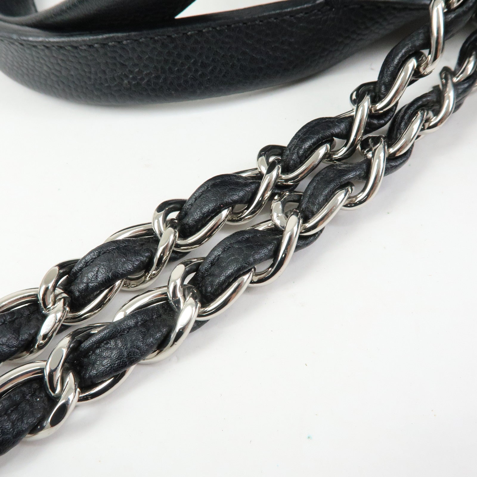 CHANEL Deauville GM Caviarskin Leather 2Way Tote Bag Black A66941