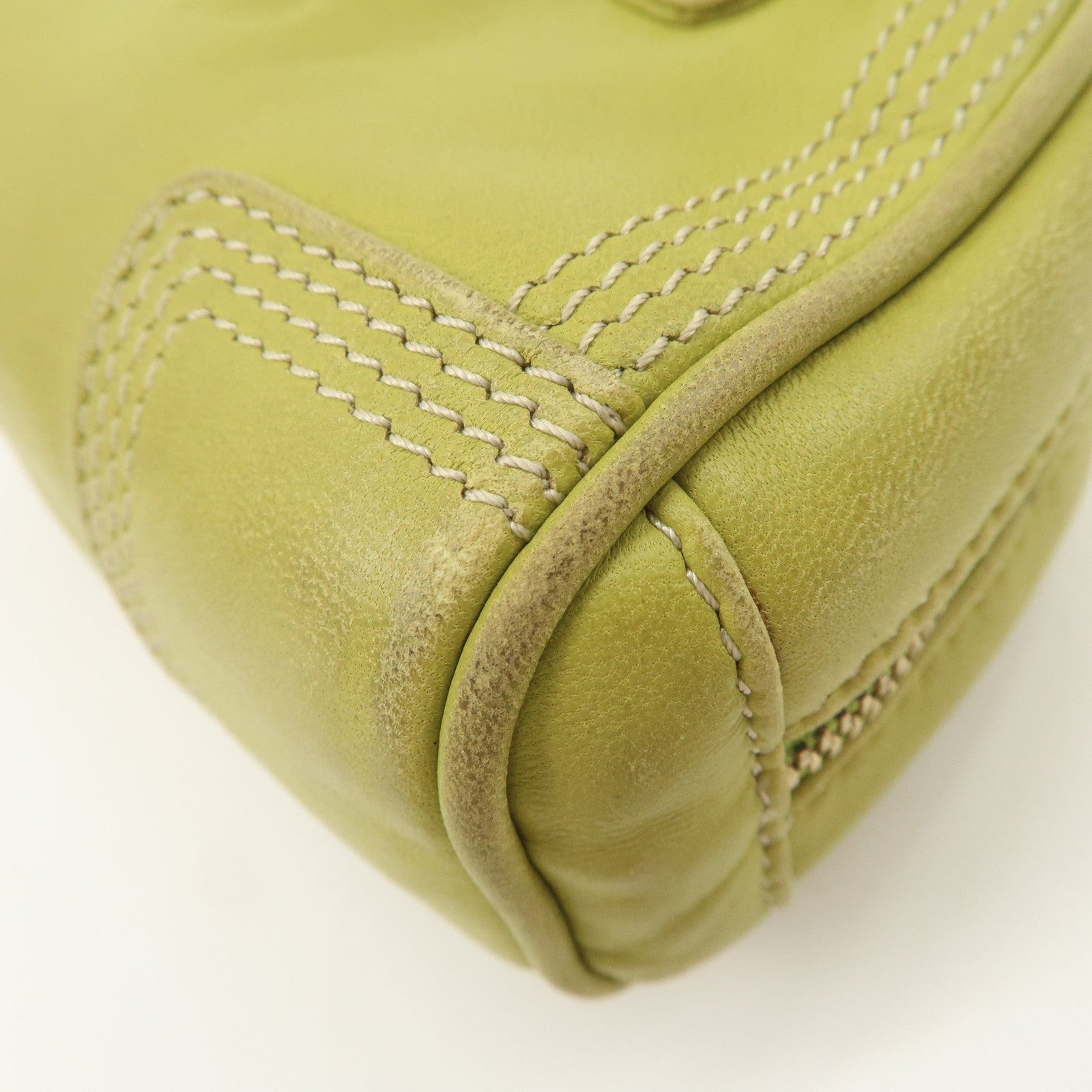 LOEWE Anagram Leather Micro Amazona 2Way Shoulder Bag Green Used