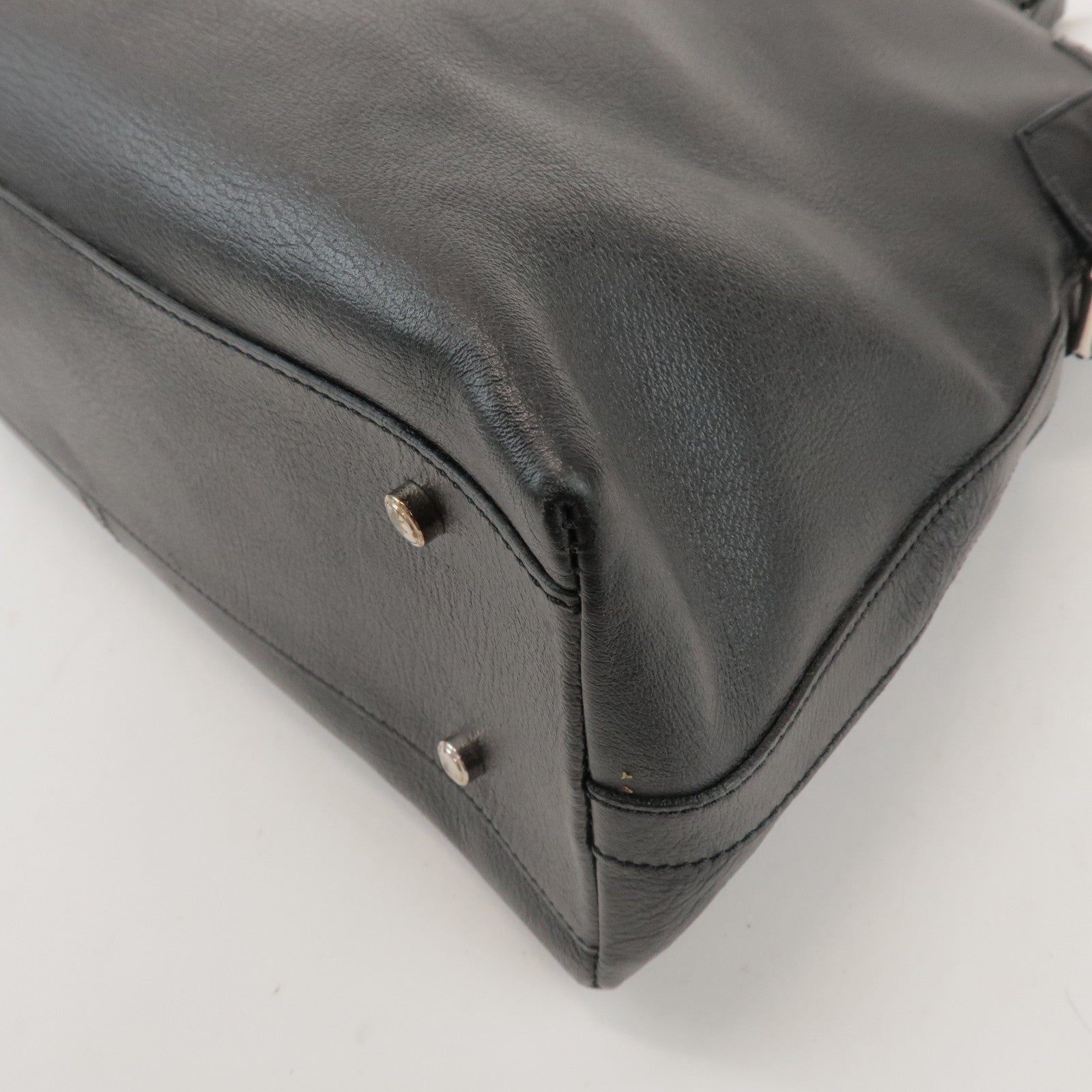 Cartier Must de Cartier Leather Hand Bag Tote Bag Black