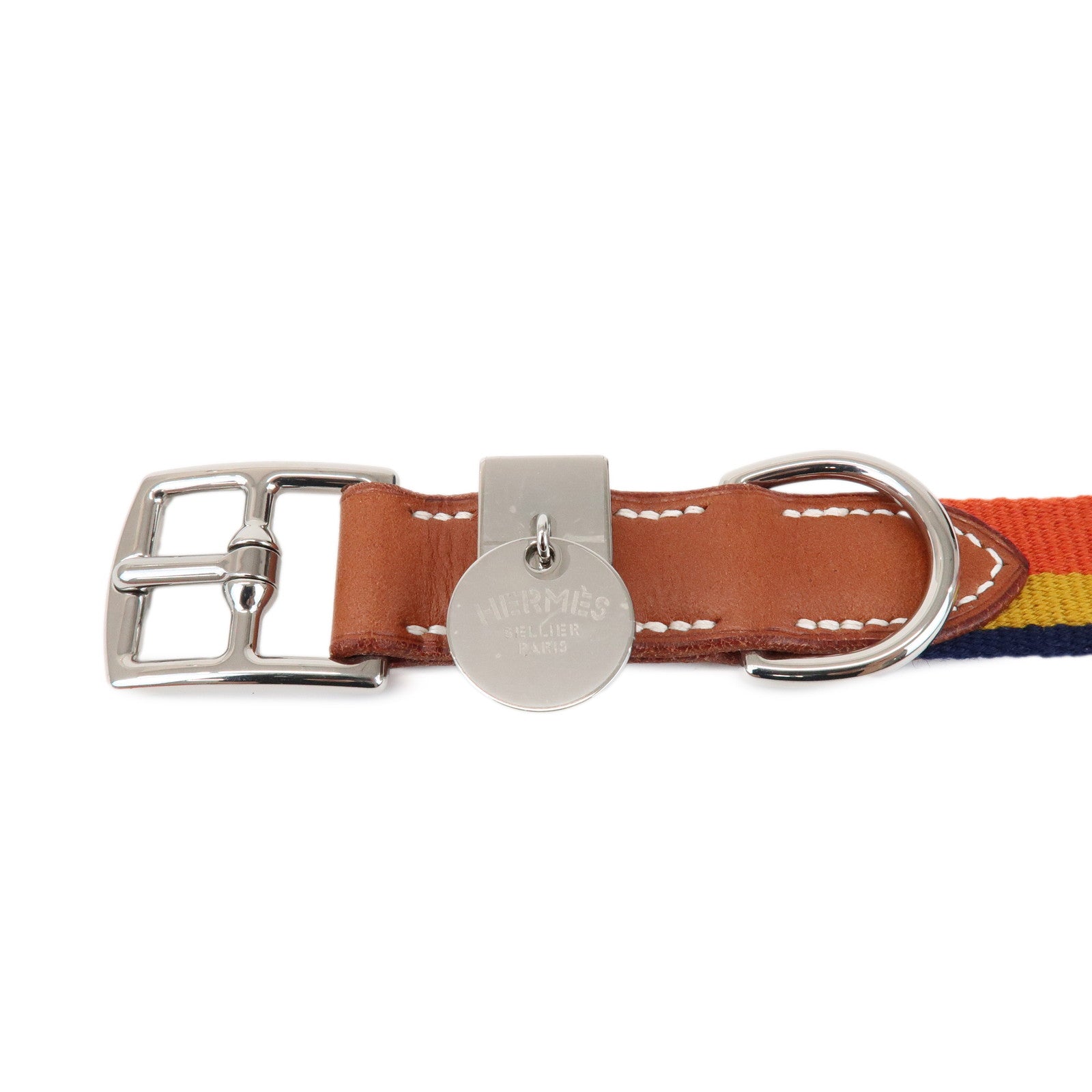 HERMES RocabarIII BridleLeather U Stamped Dog Collar Dark Irish