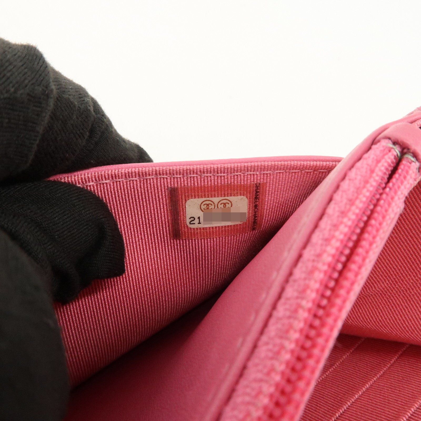 CHANEL Matelasse Leather COCO Mark Chain Shoulder Bag Pink Used