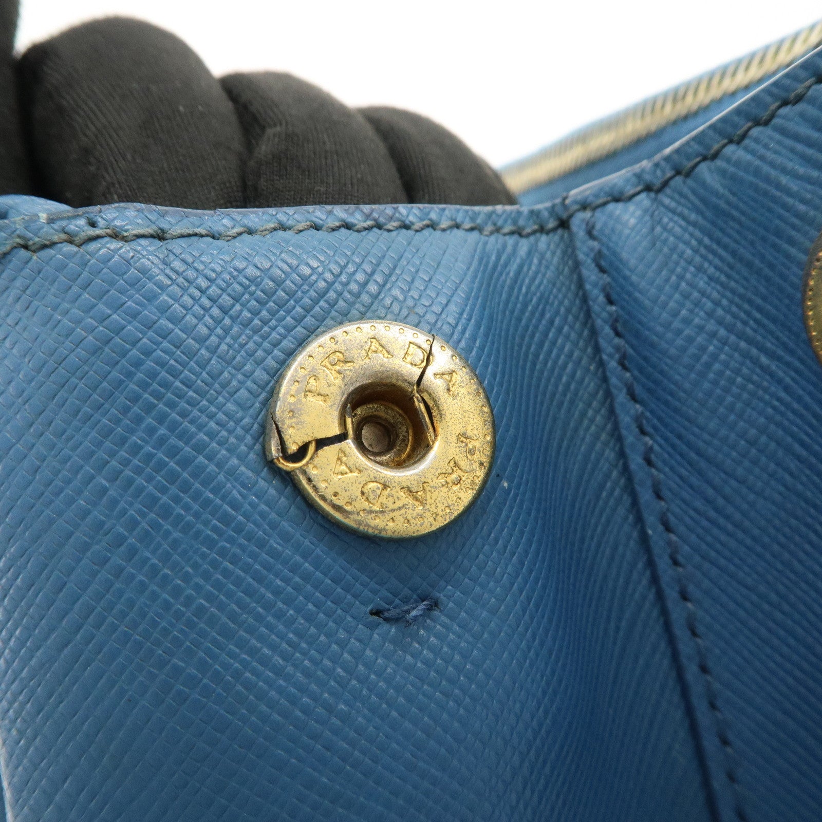 PRADA Galleria Saffiano Leather 2Way Bag Hand Bag Blue BN2274