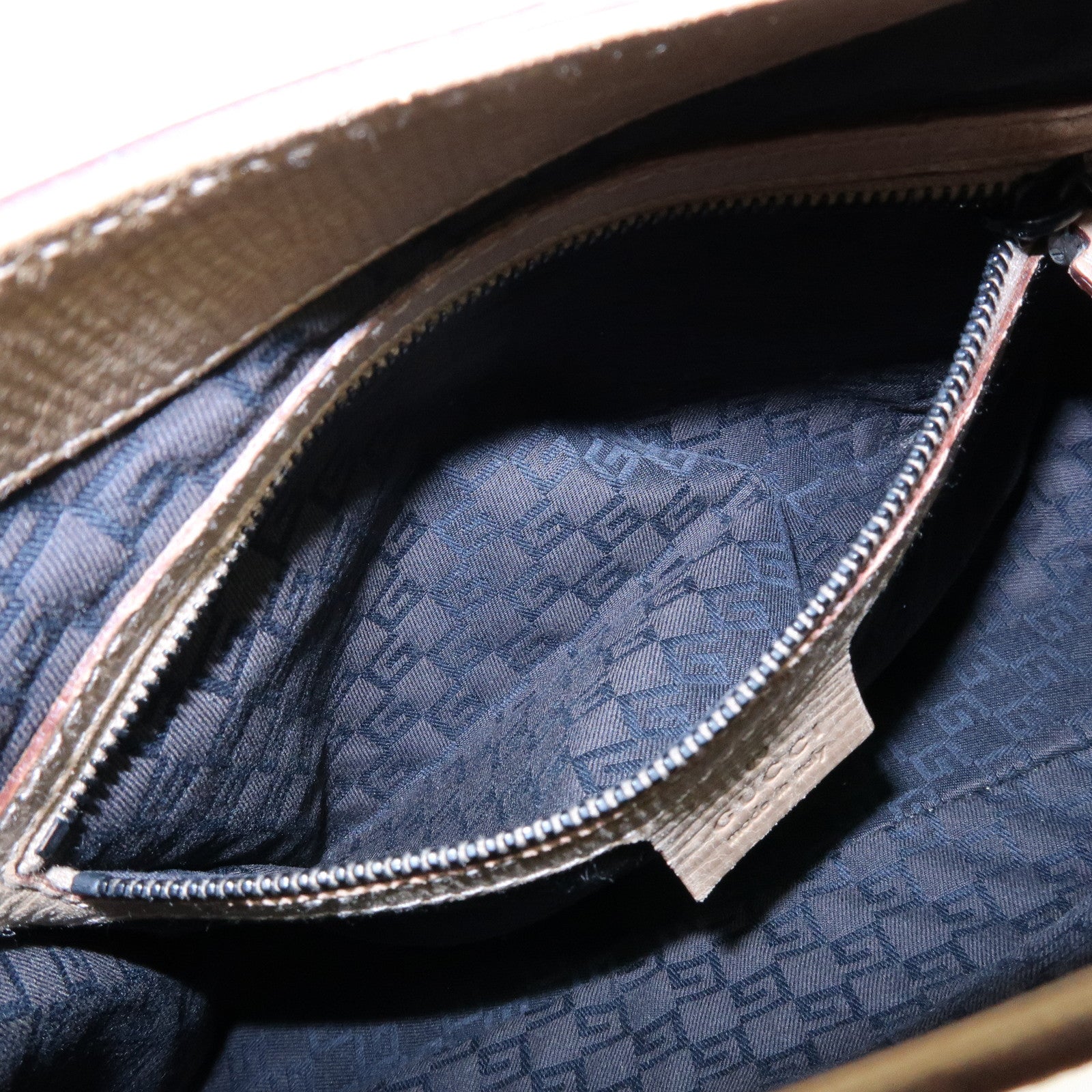 GUCCI Leather Wood Hand Bag Shoulder Bag Beige 106237