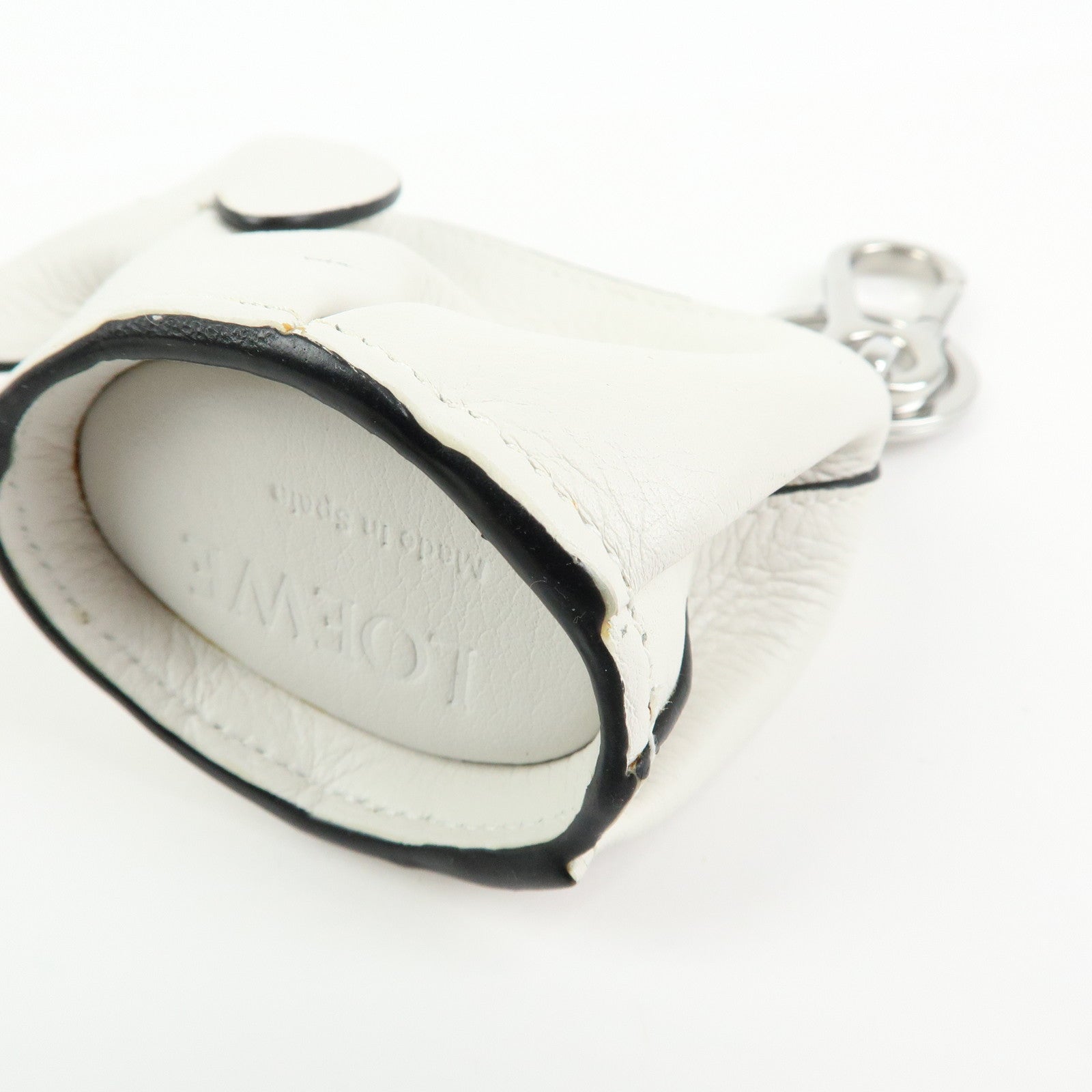 LOEWE Calf Leather Elephant Coin Case Coin Purse White