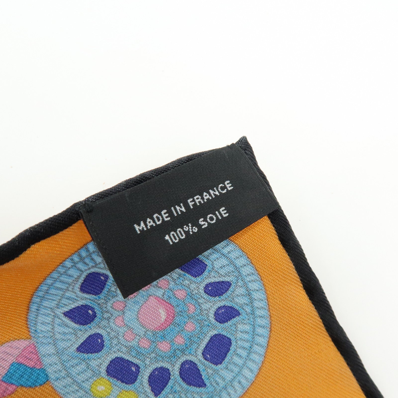 HERMES Carre 90 Silk 100% Scarf COUPE DE GALA Black Orange Blue