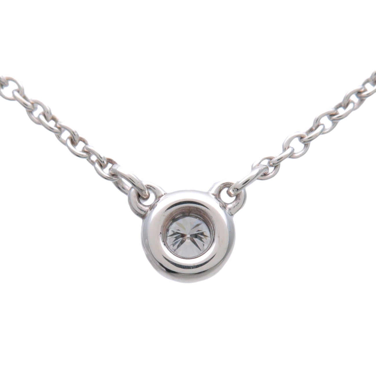 Tiffany & Co By The Yard 1P Diamond Necklace SV925 Silver