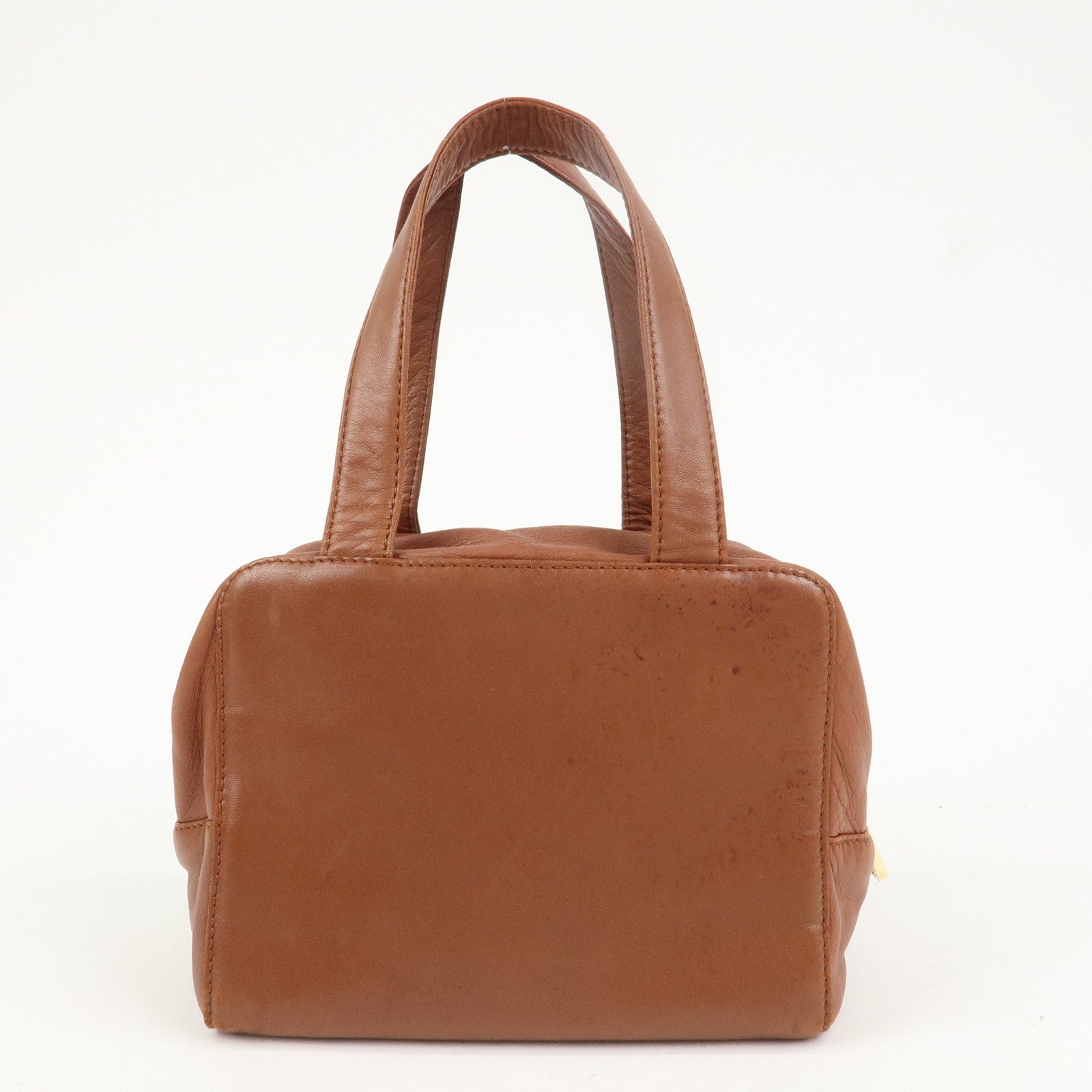 LOEWE Anagram Logo Leather Hand Bag Boston Bag Brown
