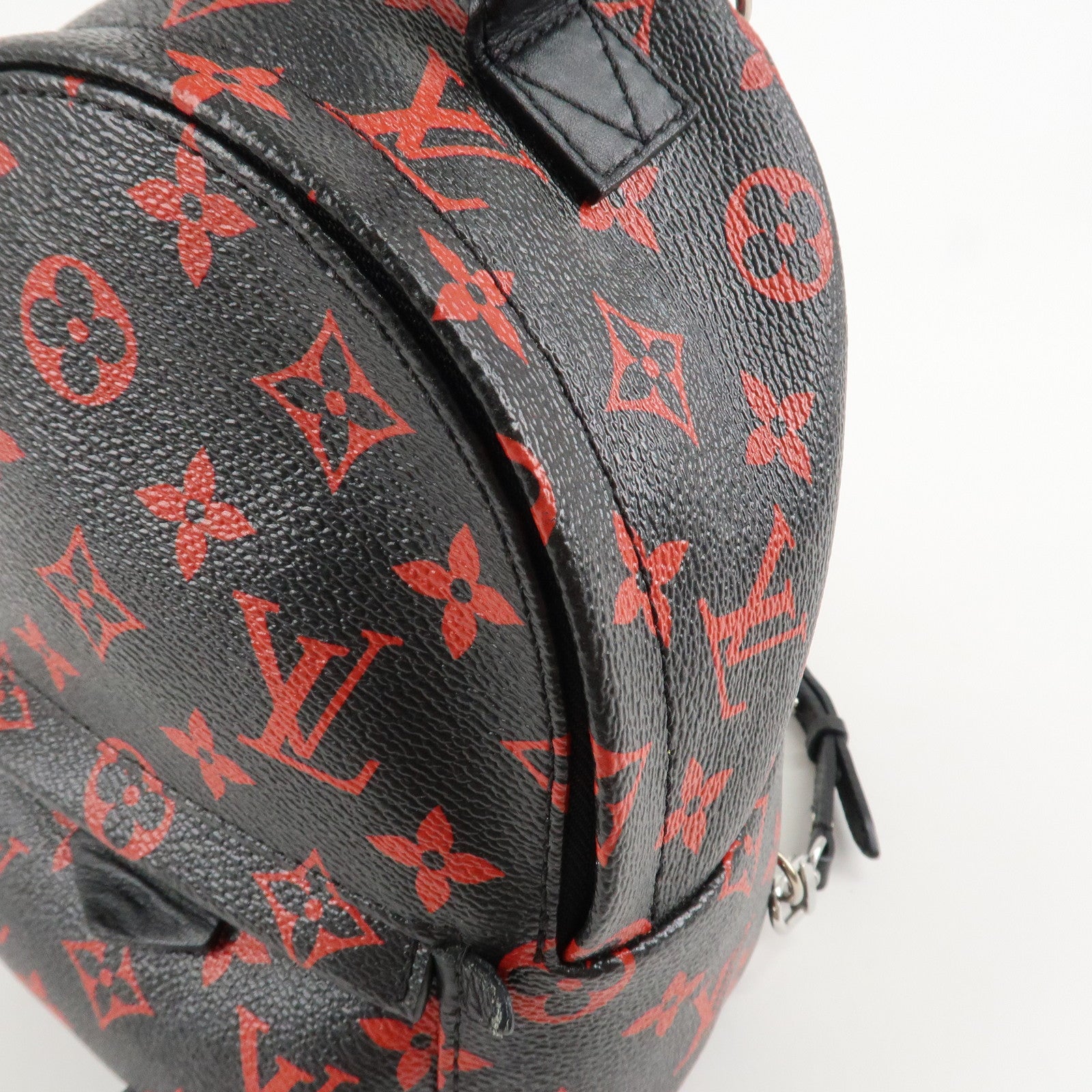 Louis Vuitton Monogram Palm Spring Canvas Mini Backpack Noir Red M41457 Used