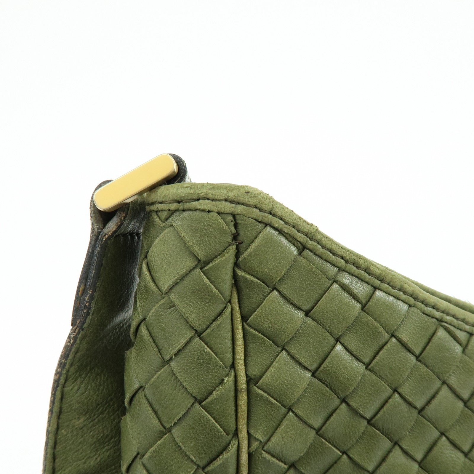 BOTTEGA VENETA Intrecciato Leather Shoulder Bag Crossbody Bag Green