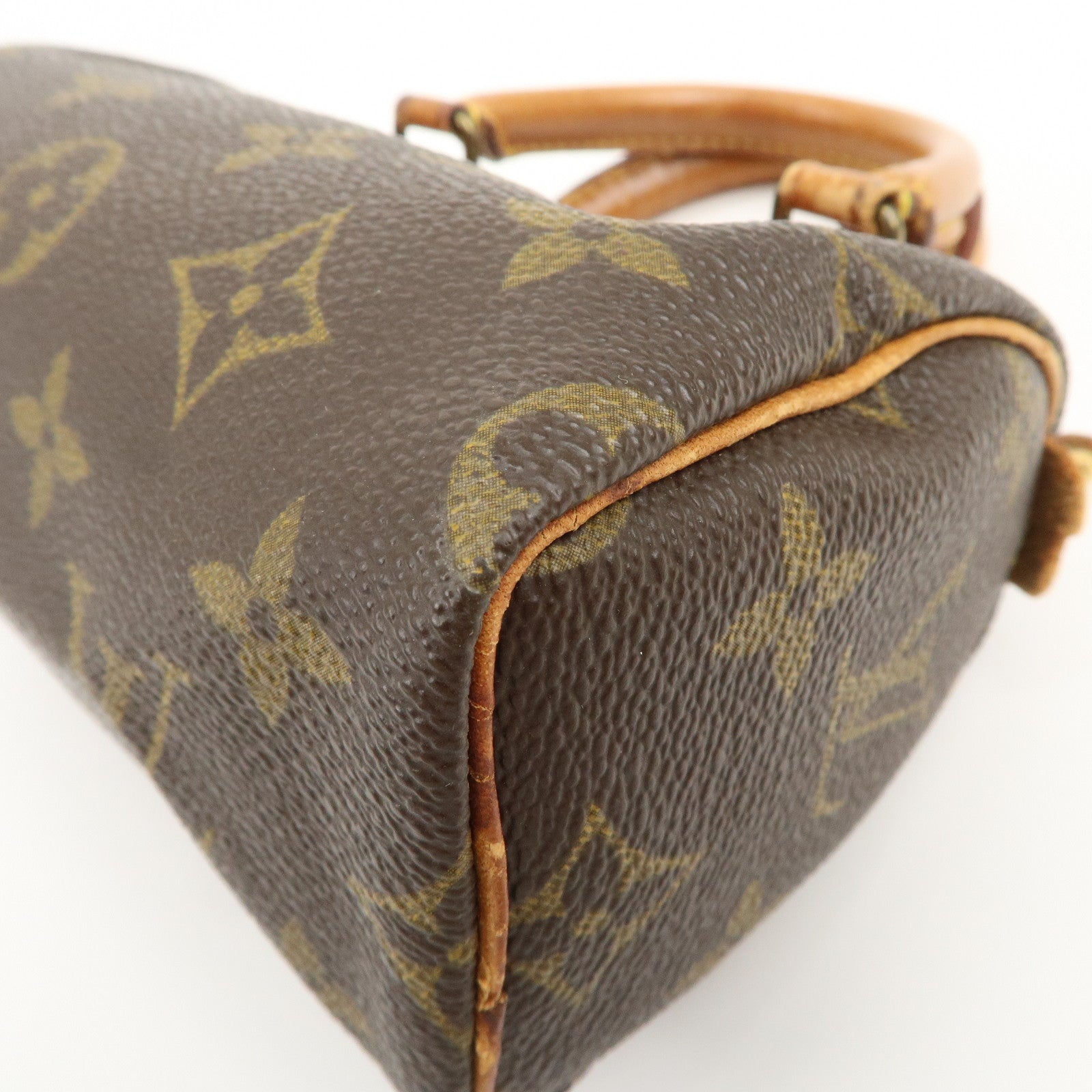 Louis Vuitton Monogram Mini Speedy Hand Bag Boston Bag Brown M41534