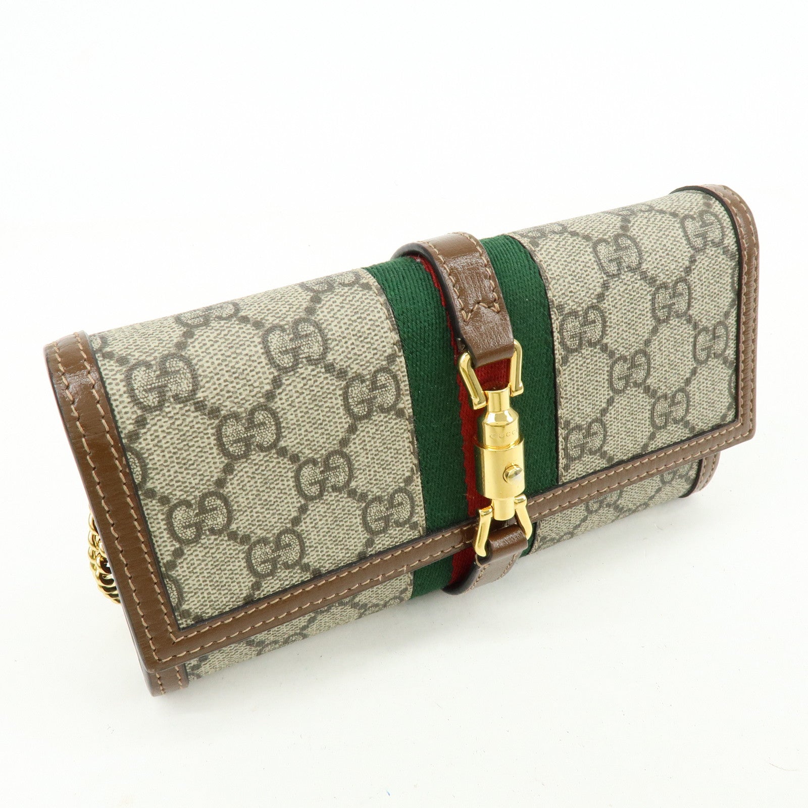 GUCCI Jackie 1961 Sherry Leather Chain Wallet Beige 652681.0416