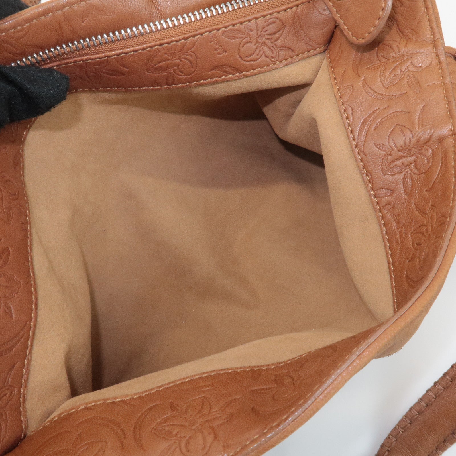 Ferragamo Ganchini Leather Shoulder Bag Hand Bag Brown Used