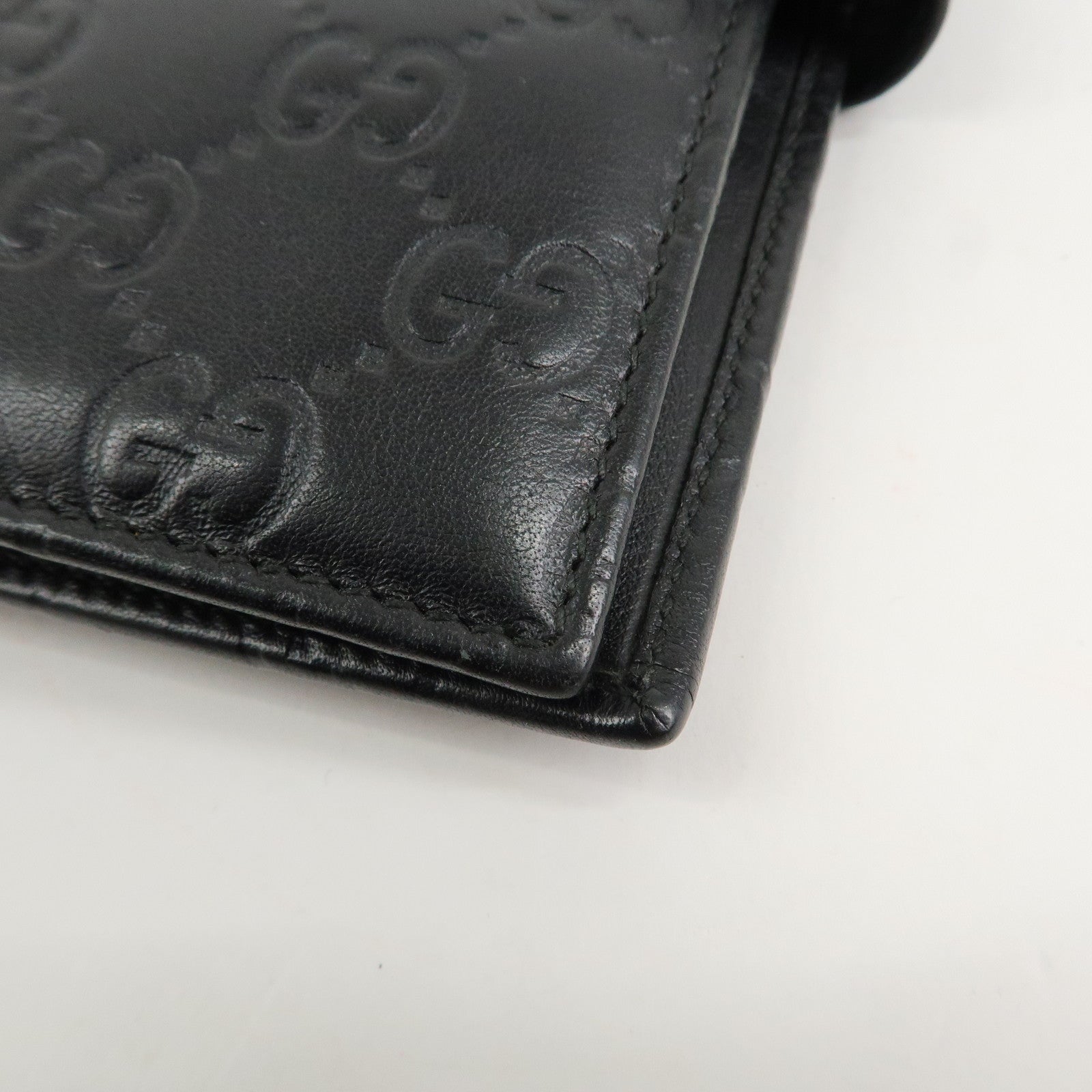 GUCCI Guccissima Leather Agenda Planner Cover Black 115241 Used