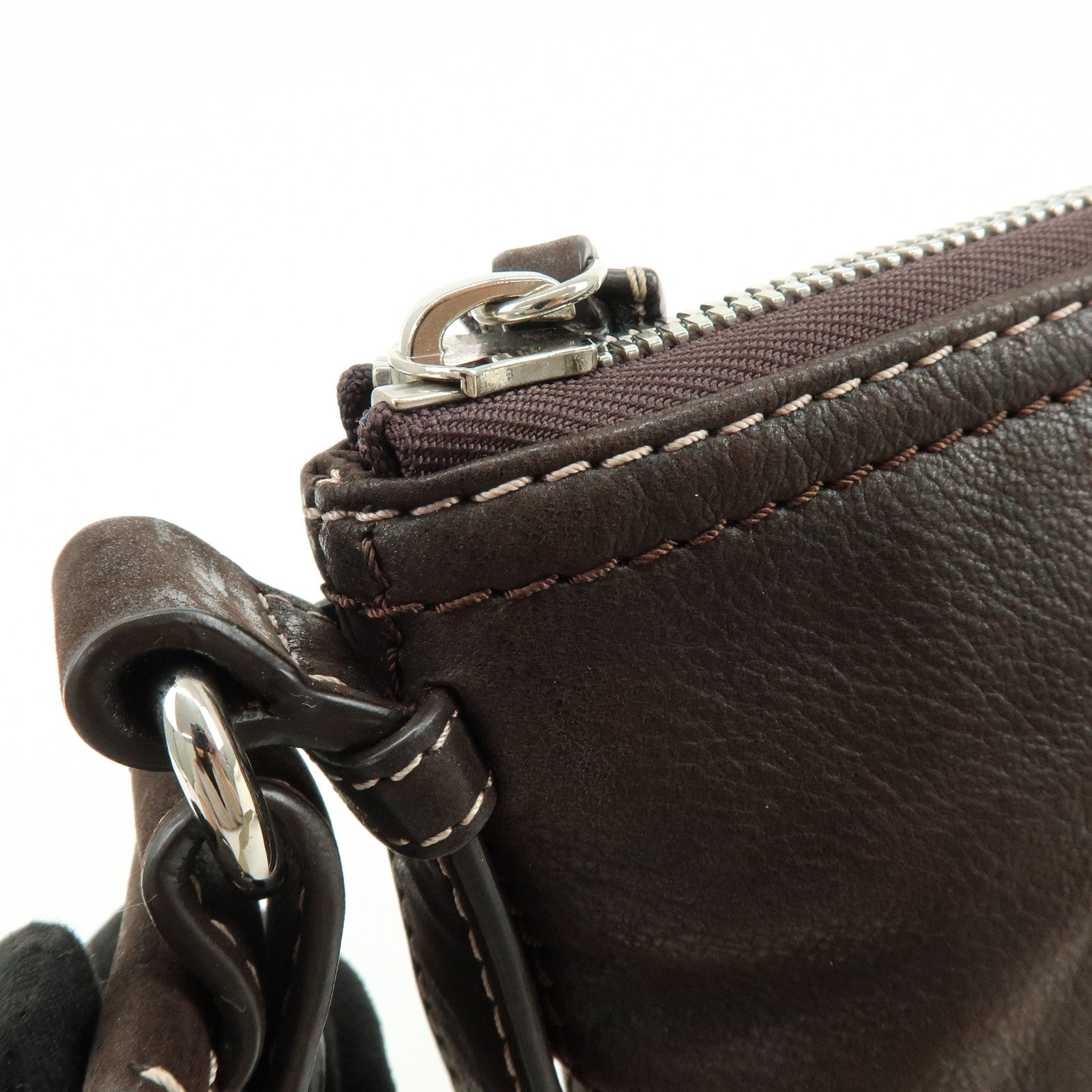 LOEWE Anagram Leather Shoulder Bag Crossbody Bag Brown