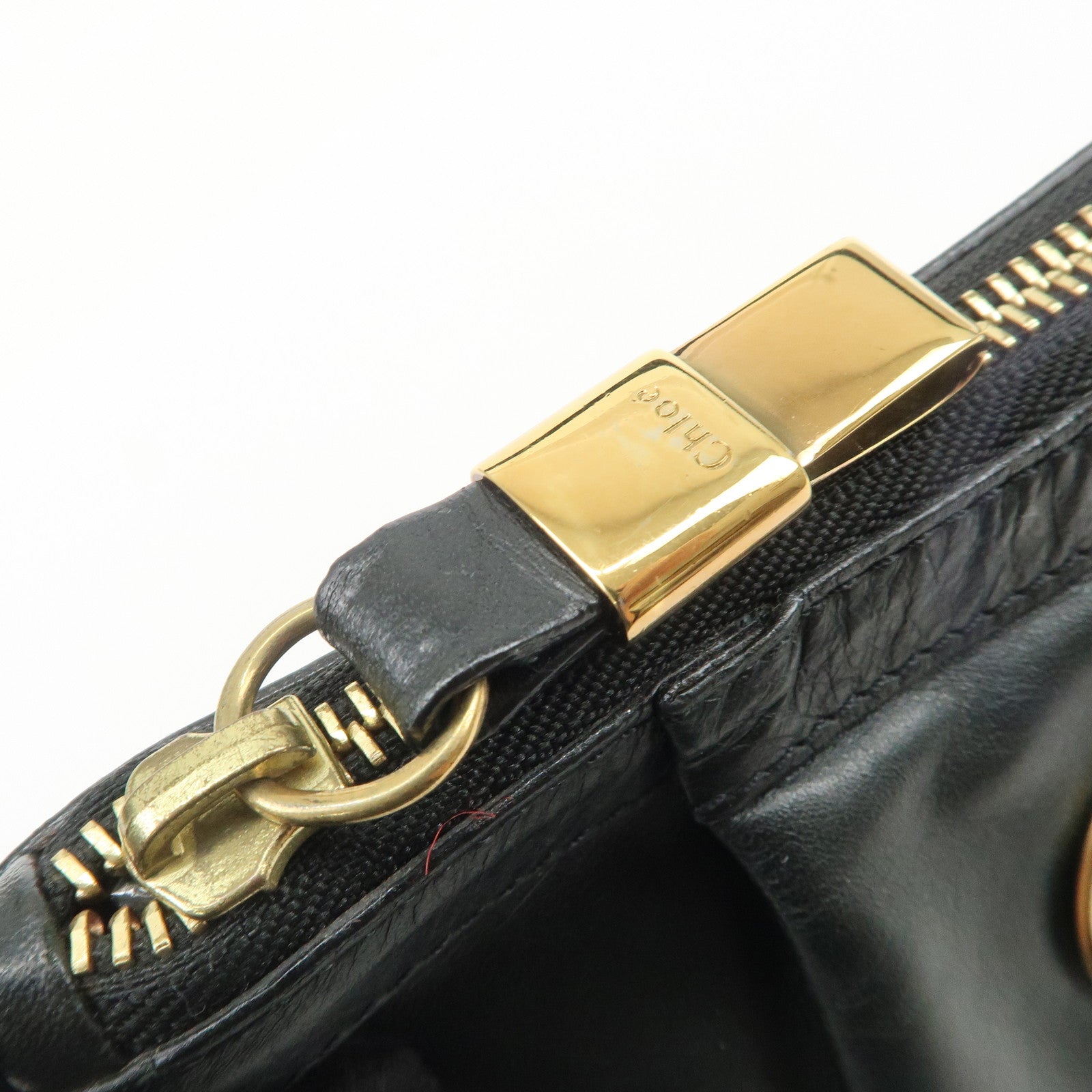 Chloe Victoria Leather 2Way Bag Hand Bag Shoulder Bag Black