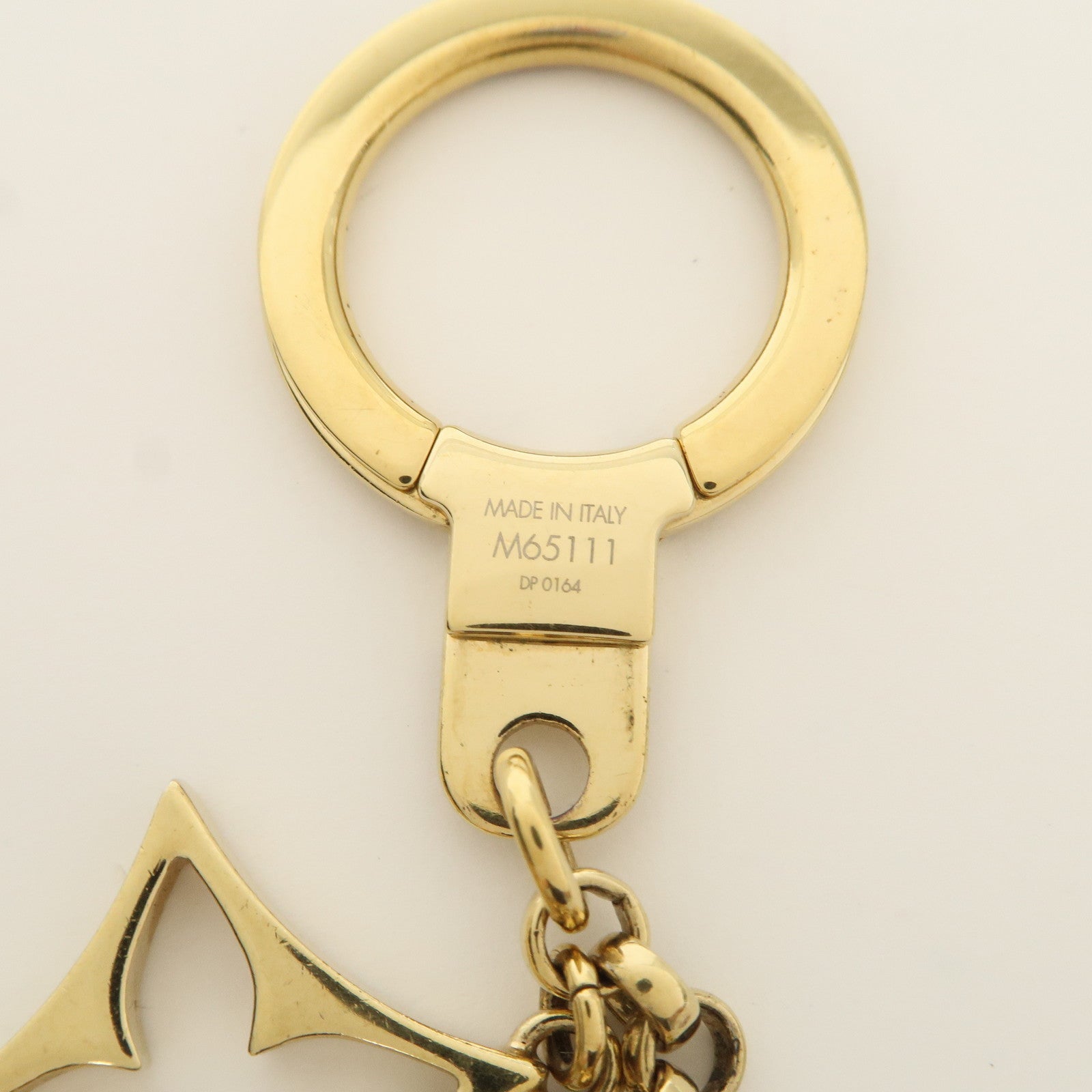 Louis Vuitton Fleur de Monogram Bag Charm Key Chain Gold M65111