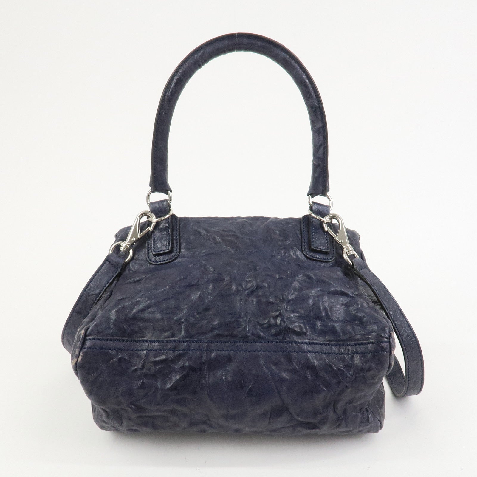 GIVENCHY Pandora Leather 2Way Bag Hand Bag Shoulder Bag Navy