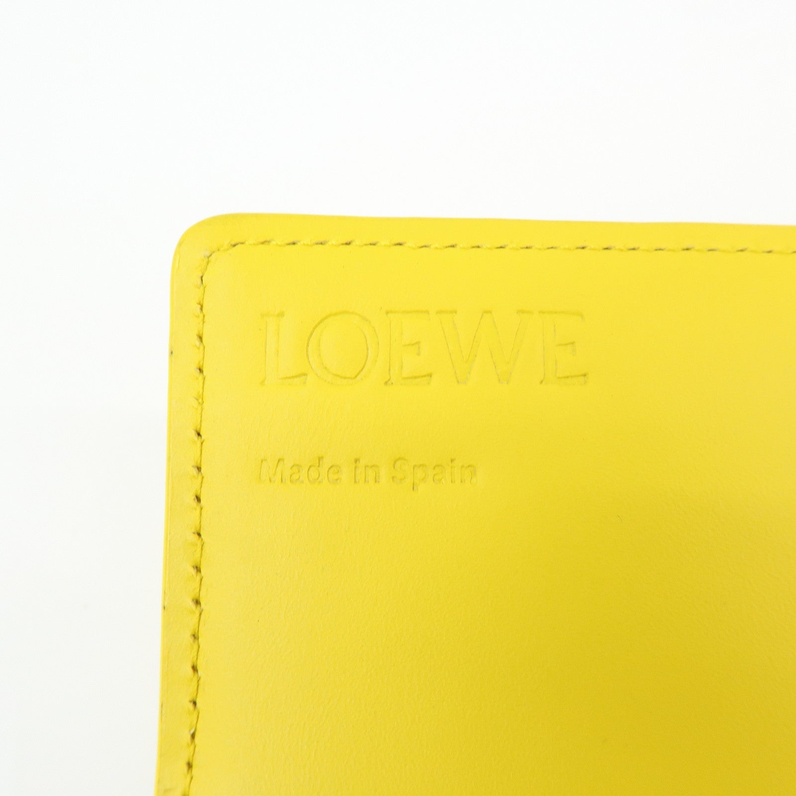 LOEWE Anagram Calf Bi-fold Leather Long Wallet Yellow