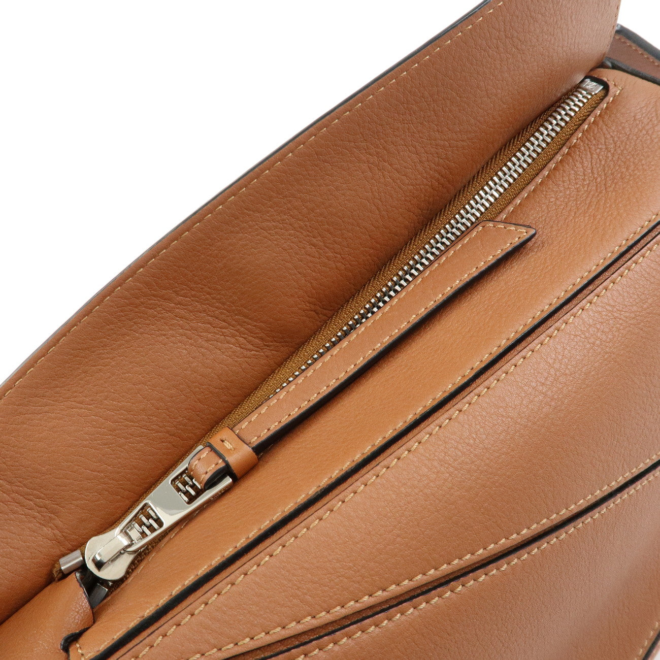 LOEWE Anagram Calf Leather Puzzle Bag Small 2Way Shoulder Bag Tan