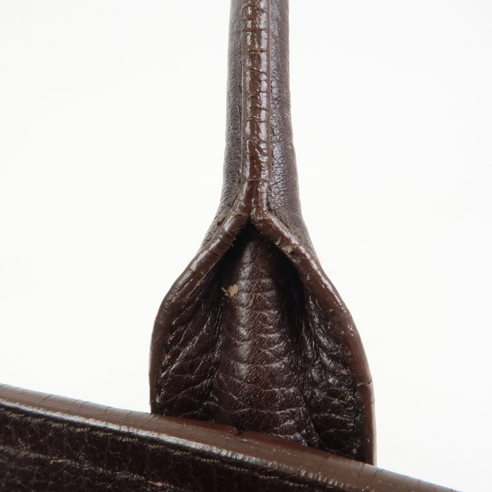 Ferragamo Logo Leather Tote Bag Shoulder Bag Brown