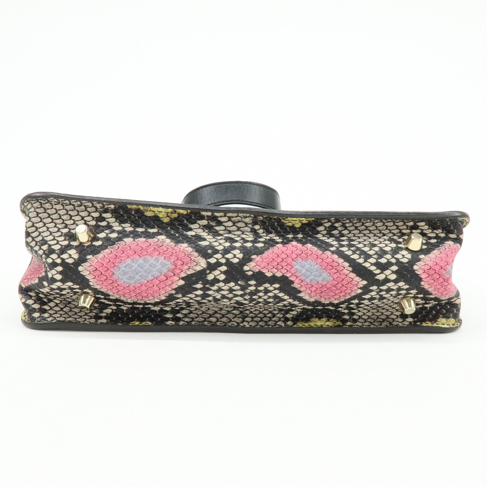 FURLA Metropolis Embossed Leather Chain Shoulder Bag Beige Pink