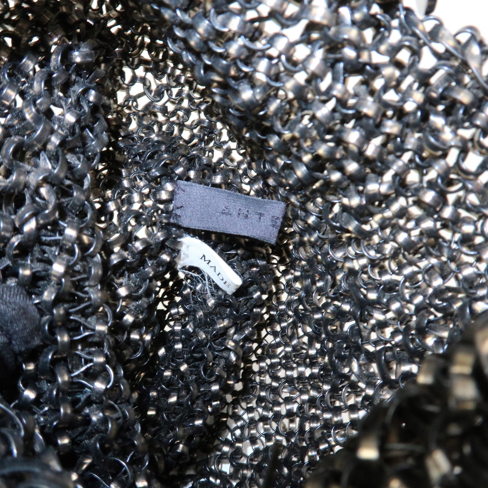 ANTEPRIMA Wire Bag PVC Leather Hand Bag Flower Motif Black Gold