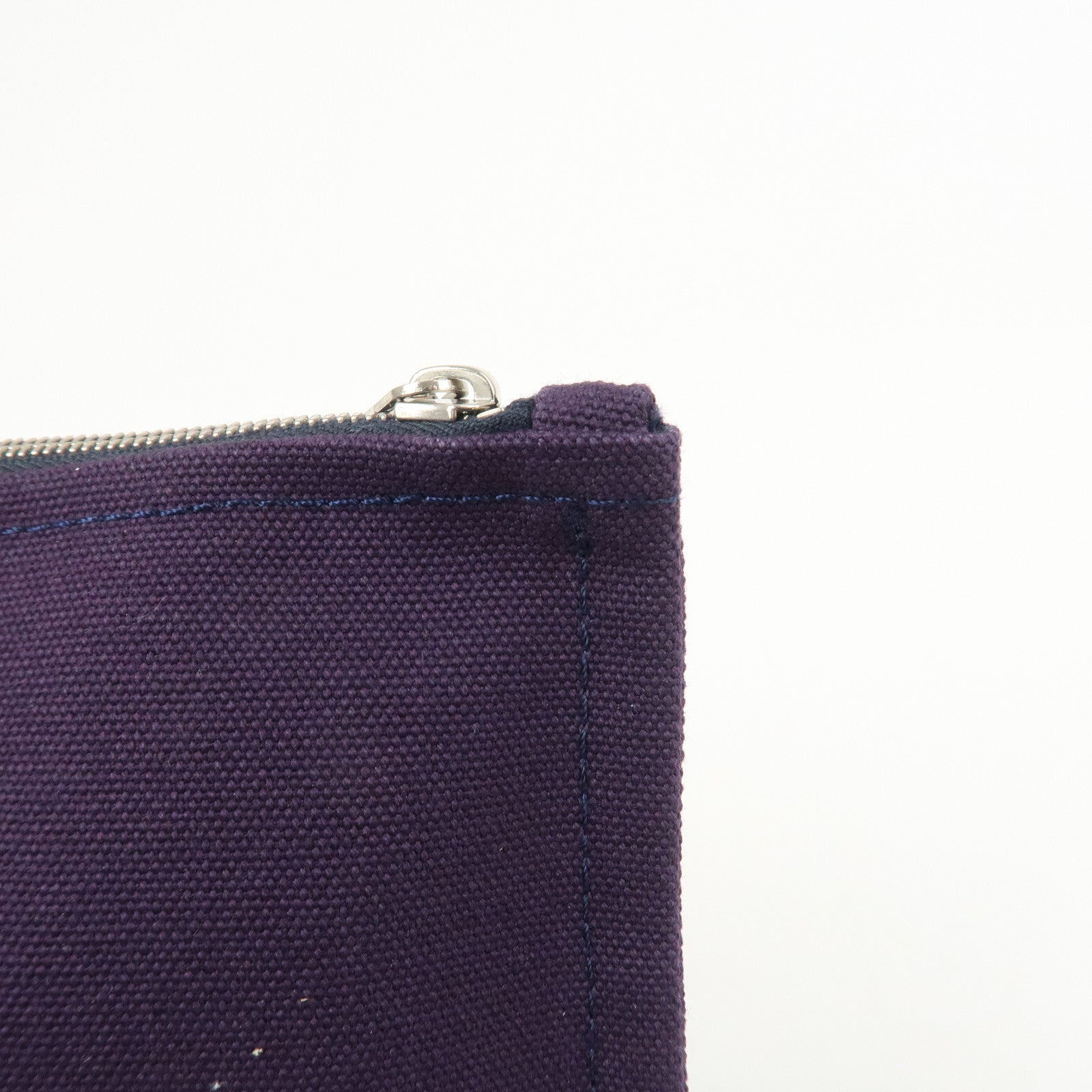 HERMES Yachting GM Canvas Flat Pouch Cosmetic Pouch Purple