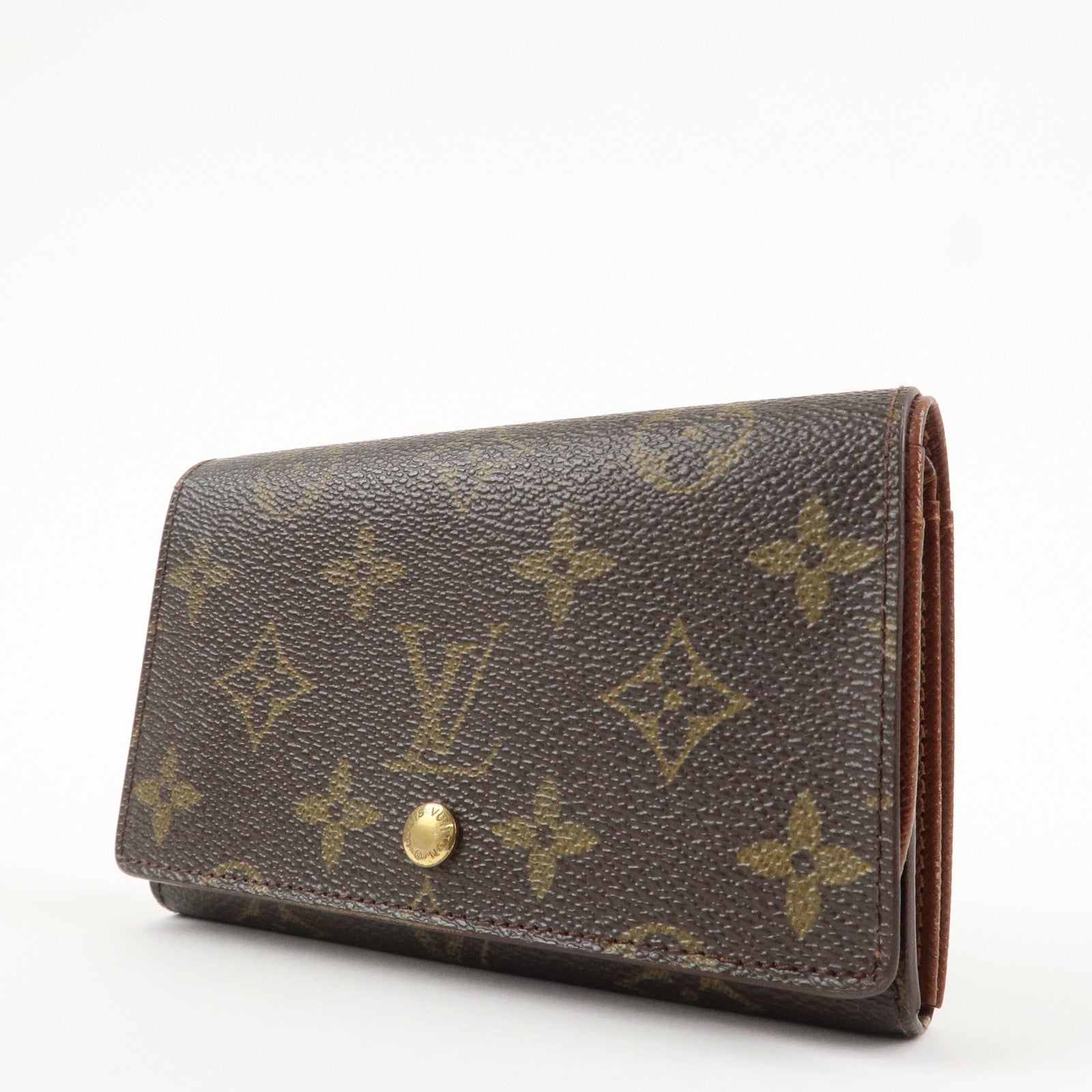 Louis Vuitton Monogram Porte Monnaie Billets Tresor Wallet M61730 Used
