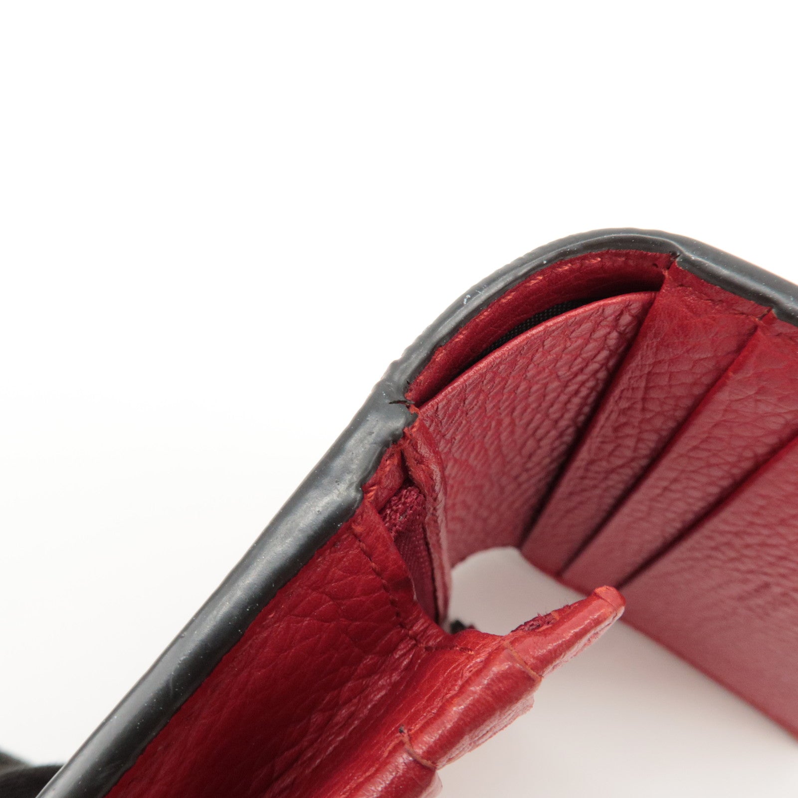 GUCCI Animalier Leather Bi-fold Compact Wallet Red 453169 Used