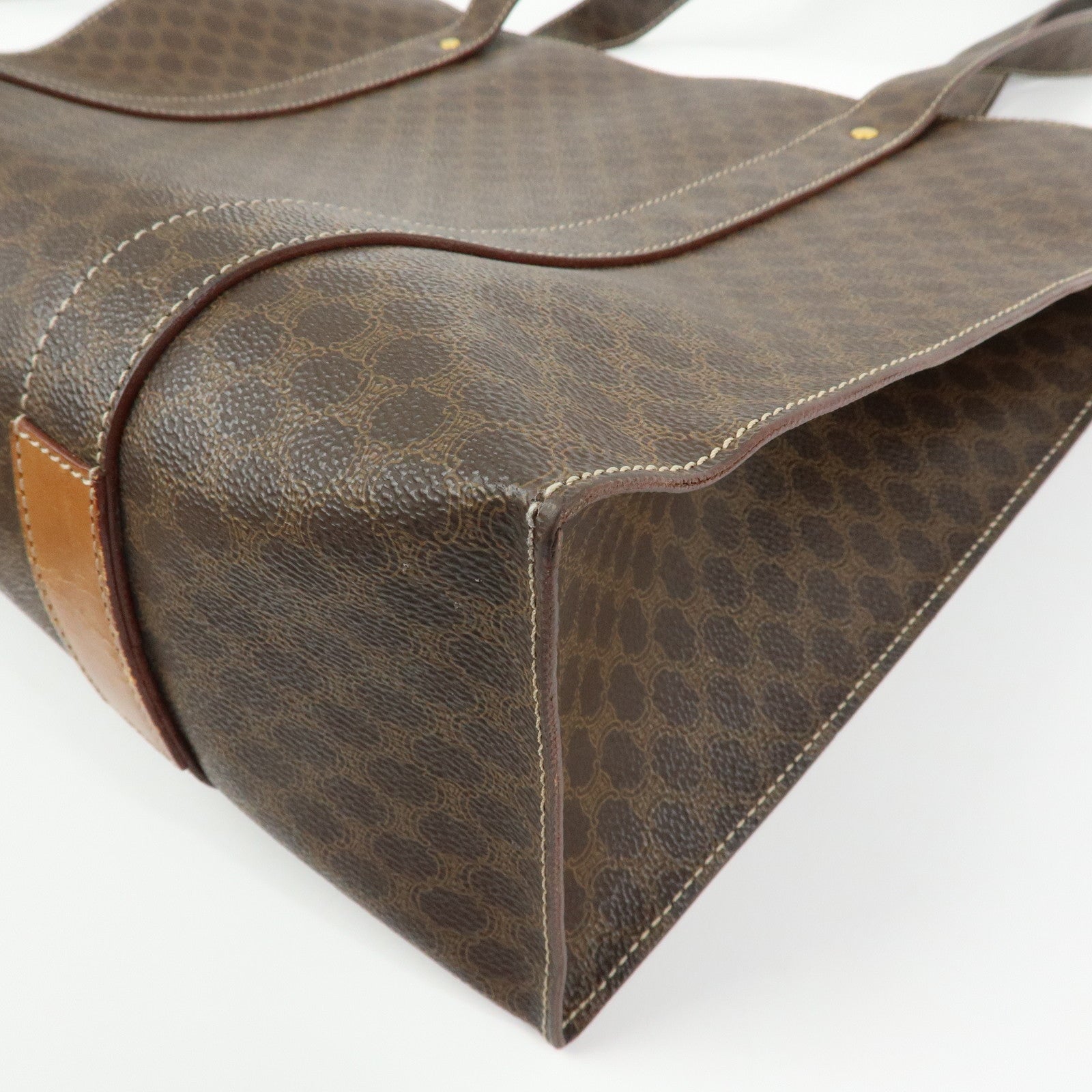CELINE Macadam PVC Leather Tote Bag Shoulder Bag Brown