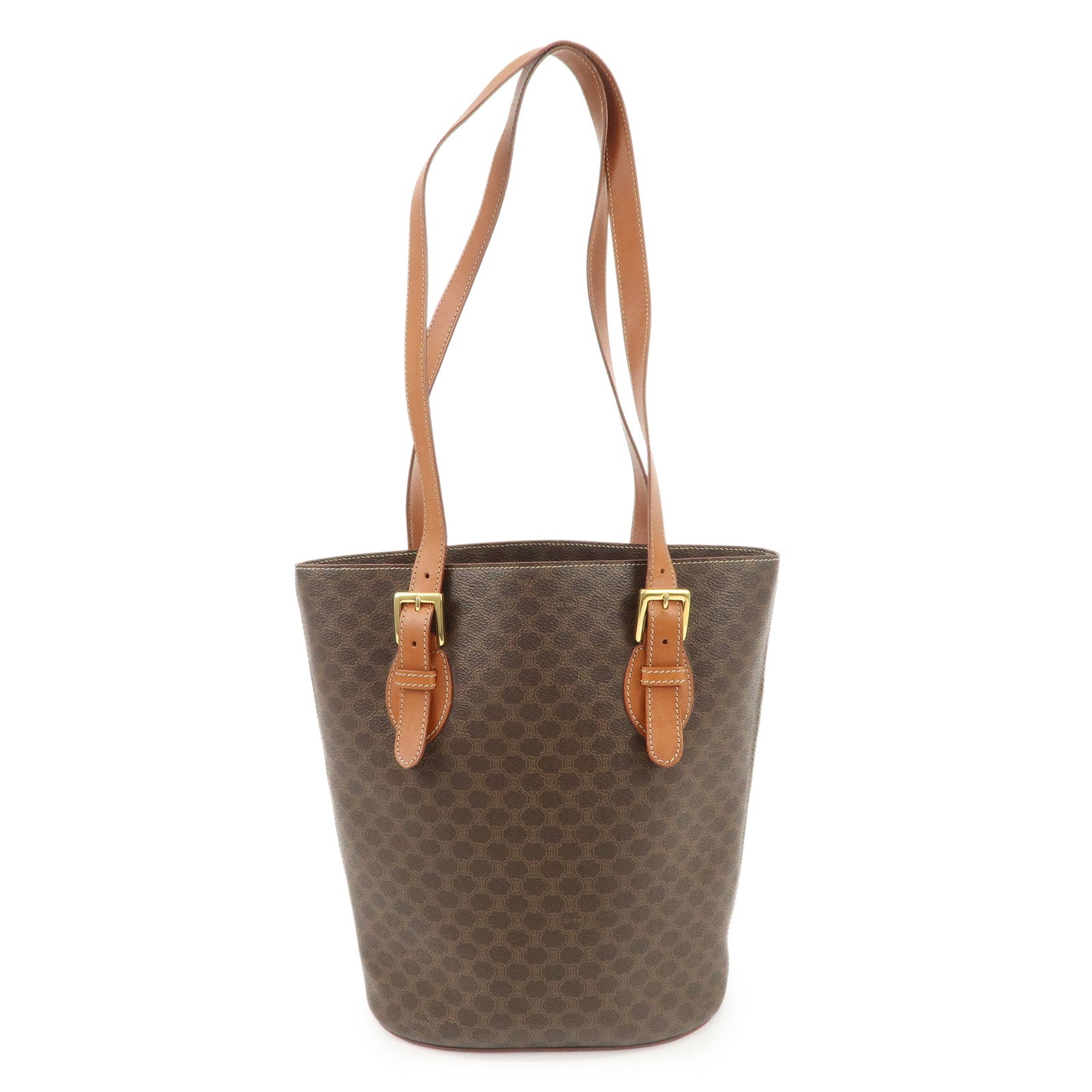 CELINE Macadam PVC Leather Tote Bag Shoulder Bag Brown