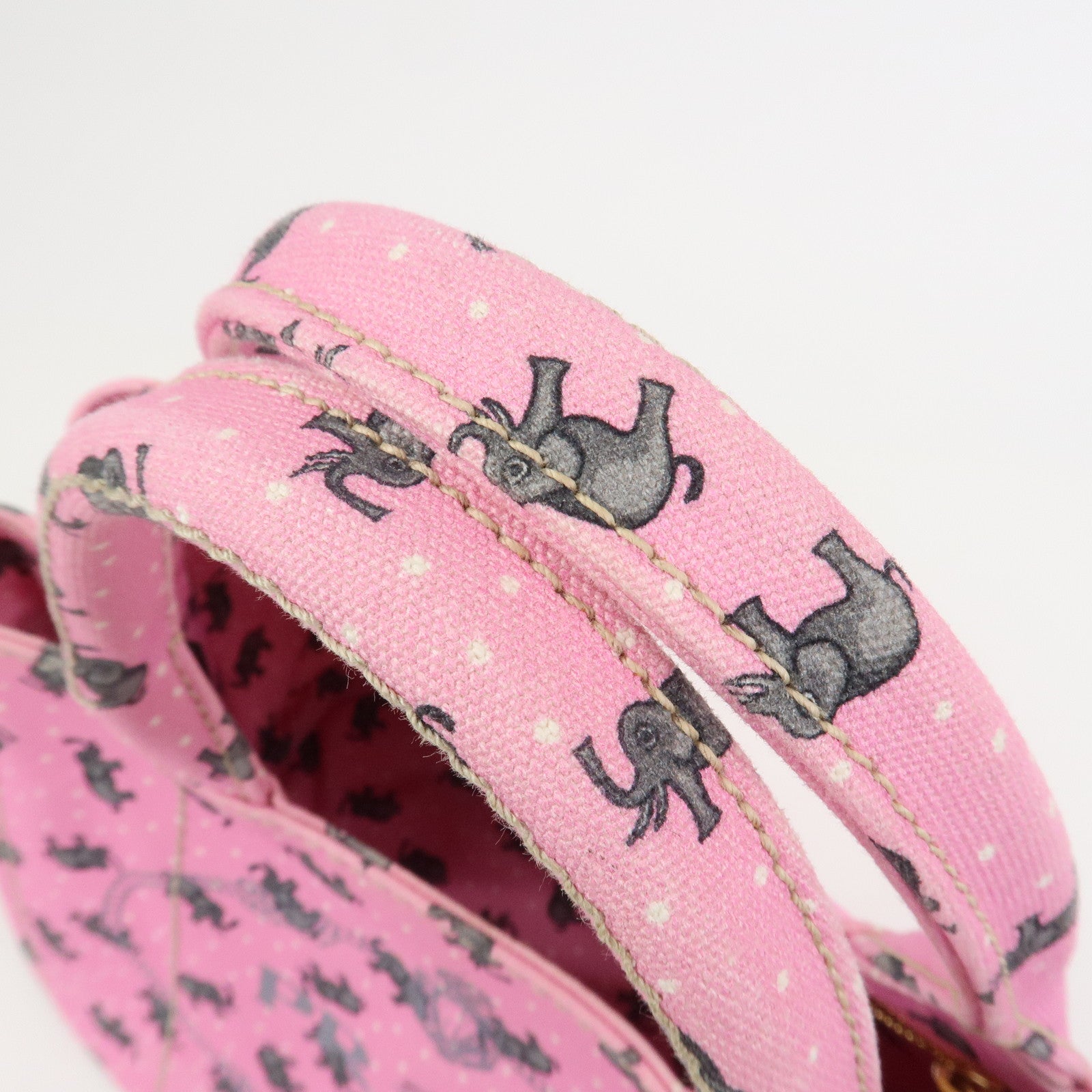 PRADA Canapa Mini Canvas Elephant 2Way Bag Shoulder Bag 1BG439