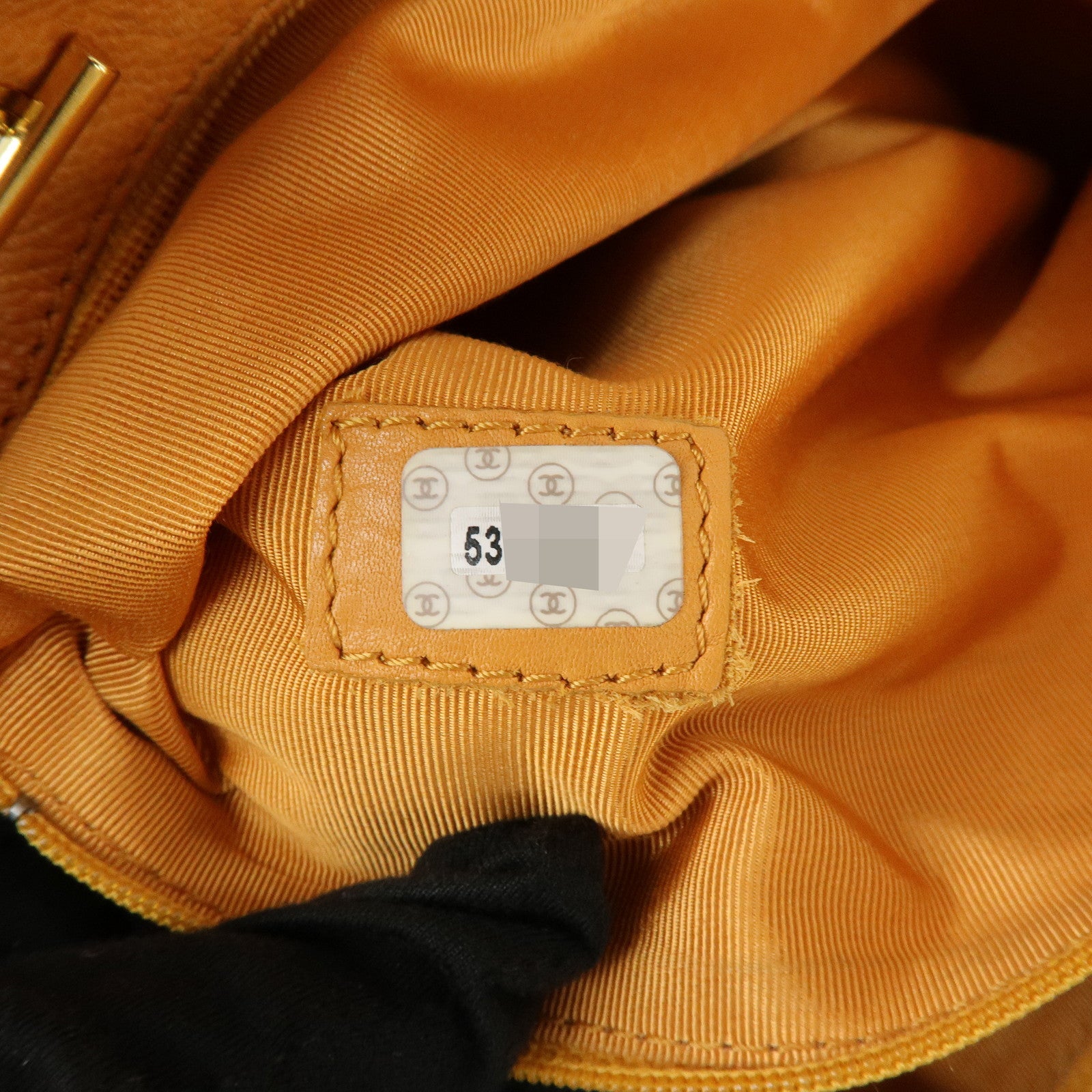 CHANEL COCO Mark Caviarskin Chain Shoulder Bag Boston Bag Yellow