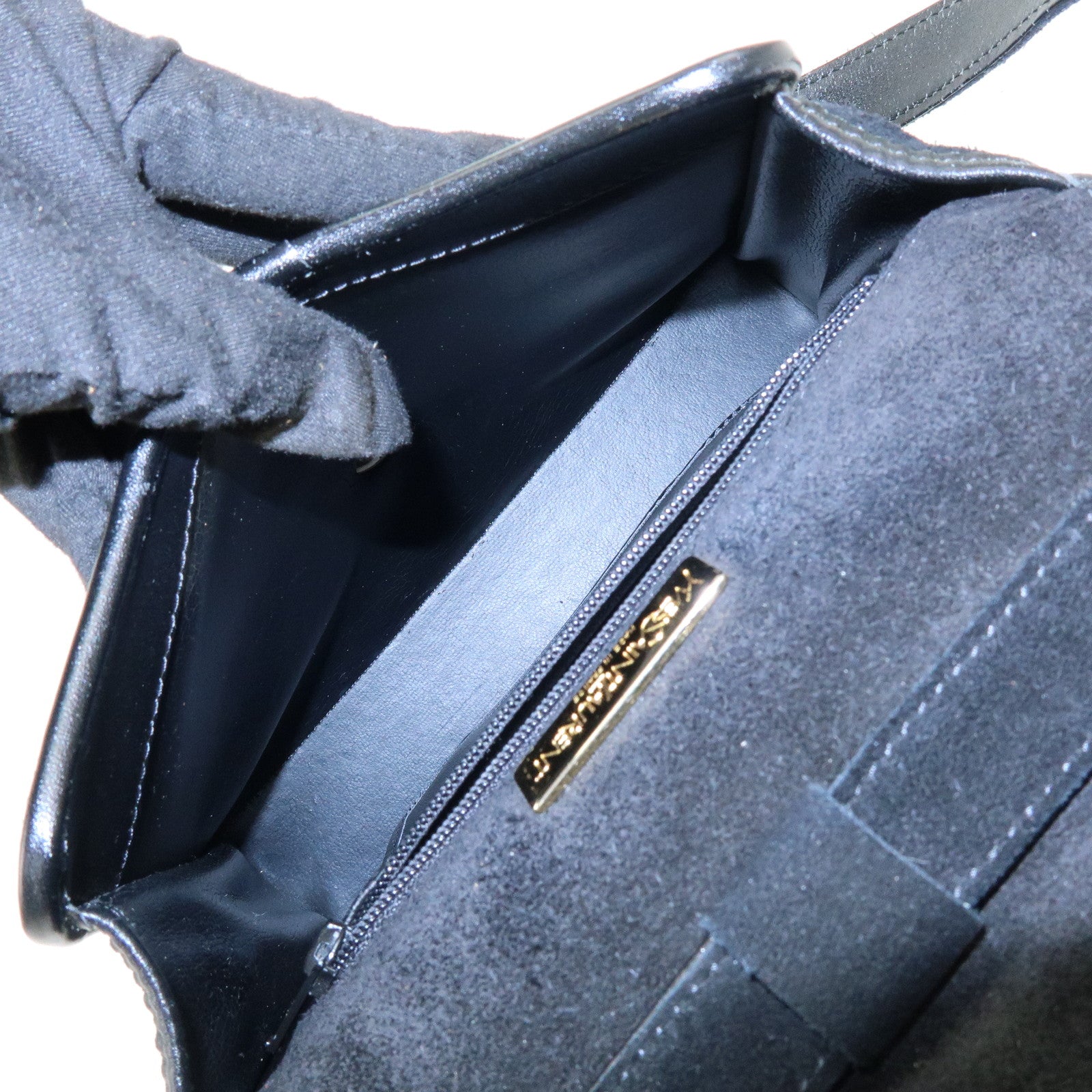 SAINT LAURENT PARIS Cassandra Suede Shoulder Crossbody Bag Black