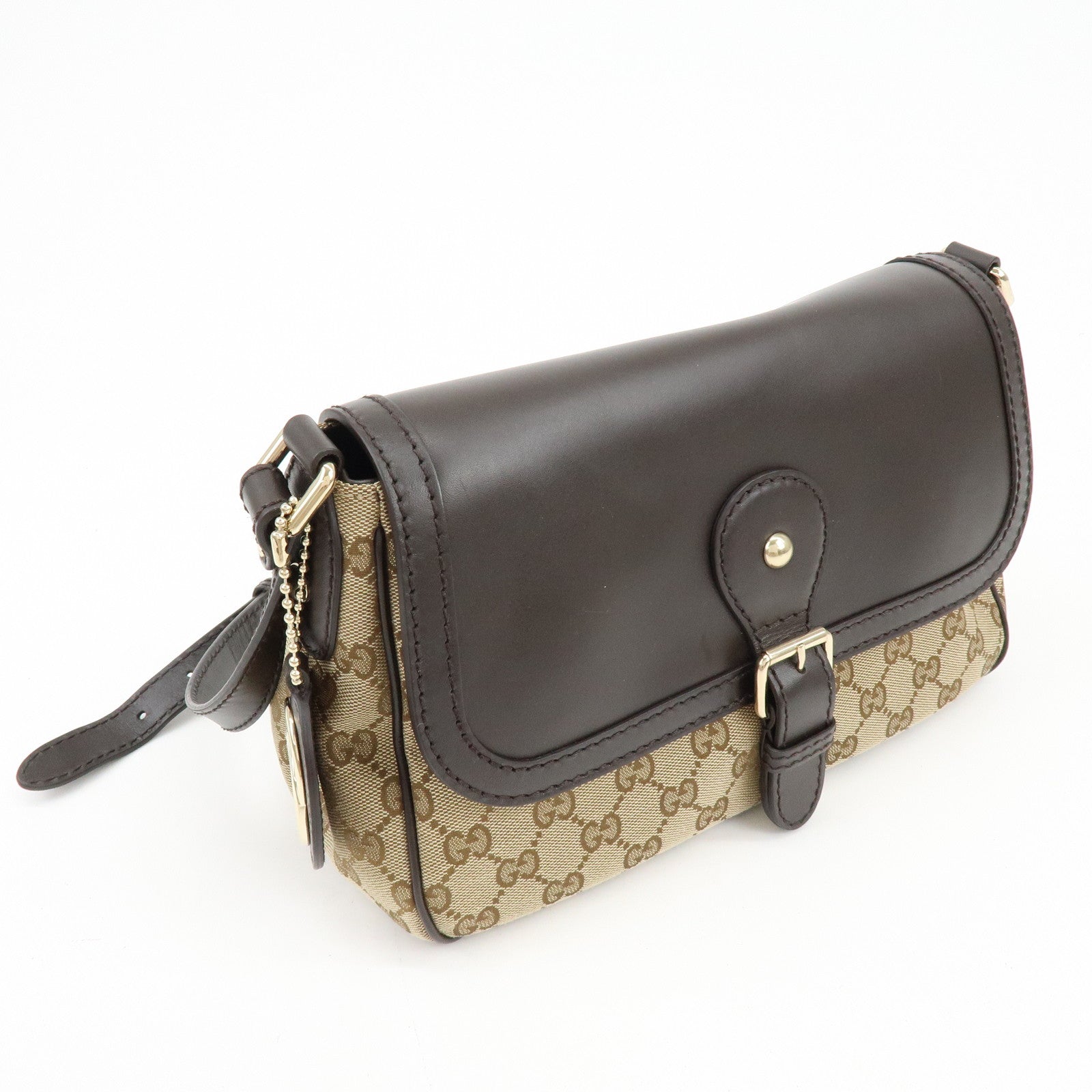 GUCCI Sukey Interlocking G GG Canvas Leather Shoulder Bag 308452
