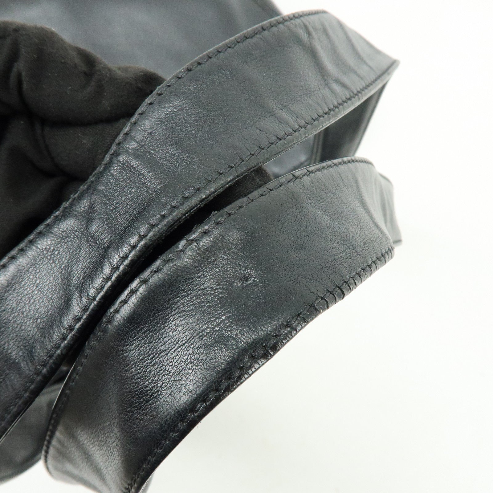 CHANEL Calf Leather Tote Bag Shoulder Bag Hand Bag Black