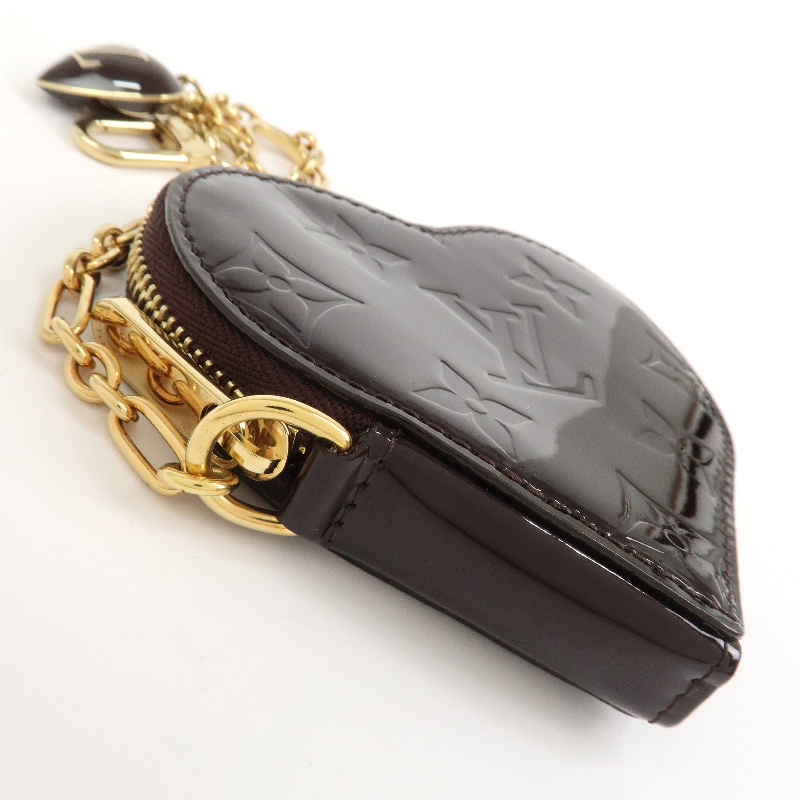 Louis Vuitton Monogram Vernis Porte Monnaie Coeur Amarante M93561