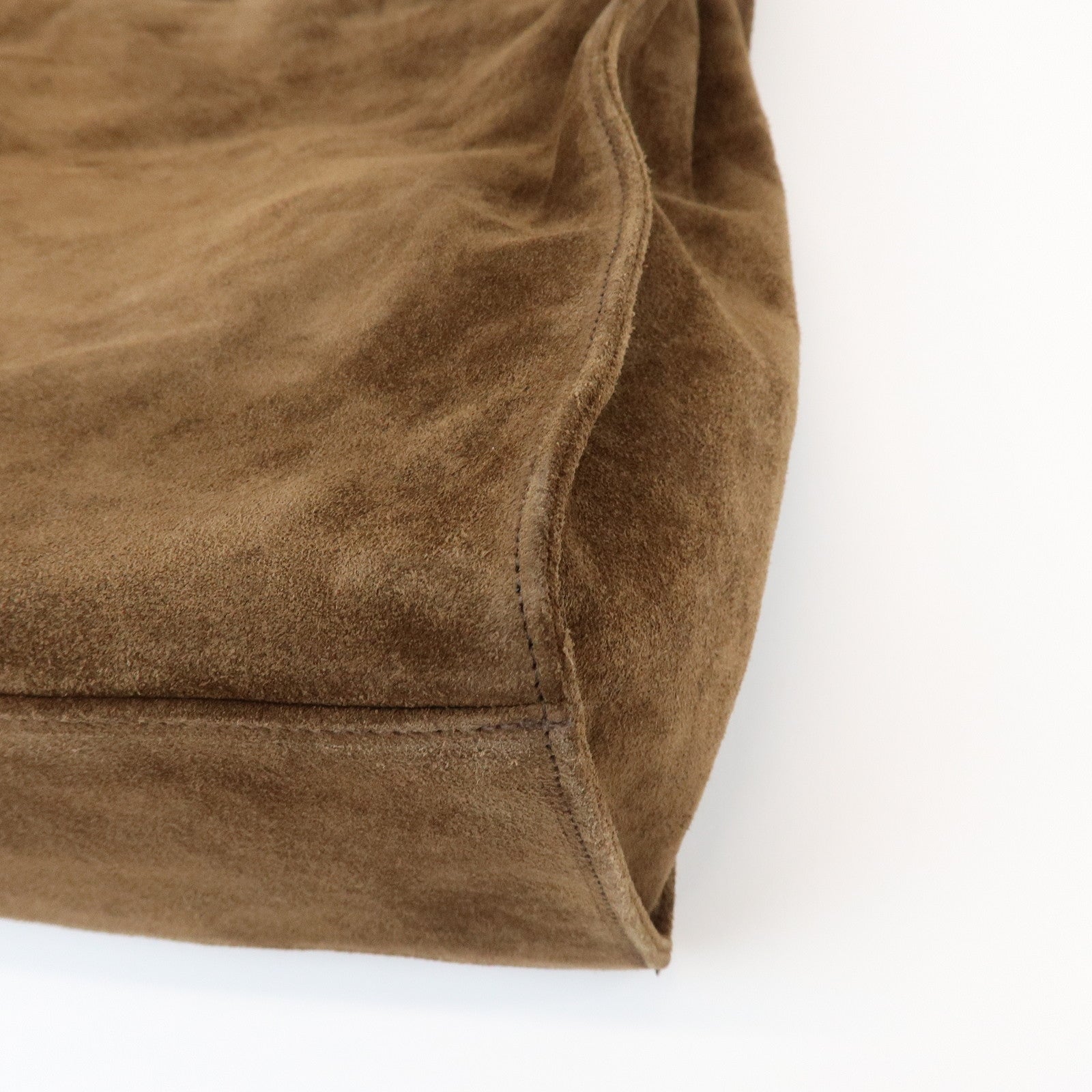 CHANEL COCO Mark Suede Chain Tote Bag Shoulder Bag Brown