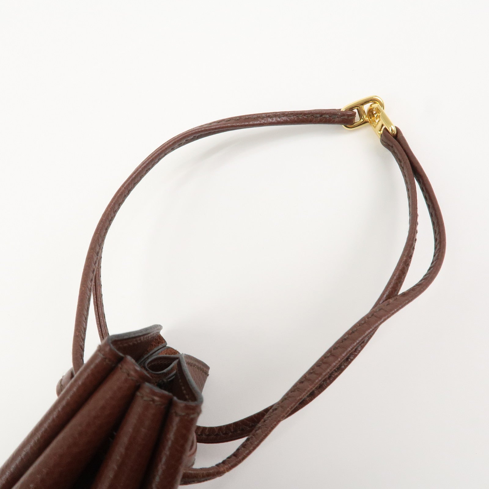 HERMES Vespa Courchevel Calf Leather □A Stamped Pouch Hand Bag