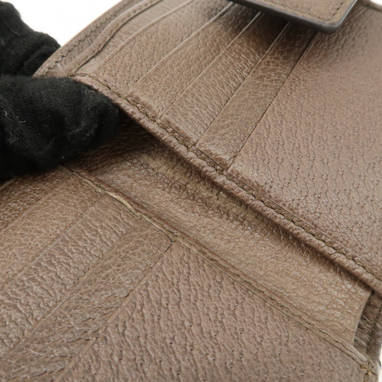 GUCCI Ophidia Sherry GG Supreme Wallet Beige Brown 523173 Used