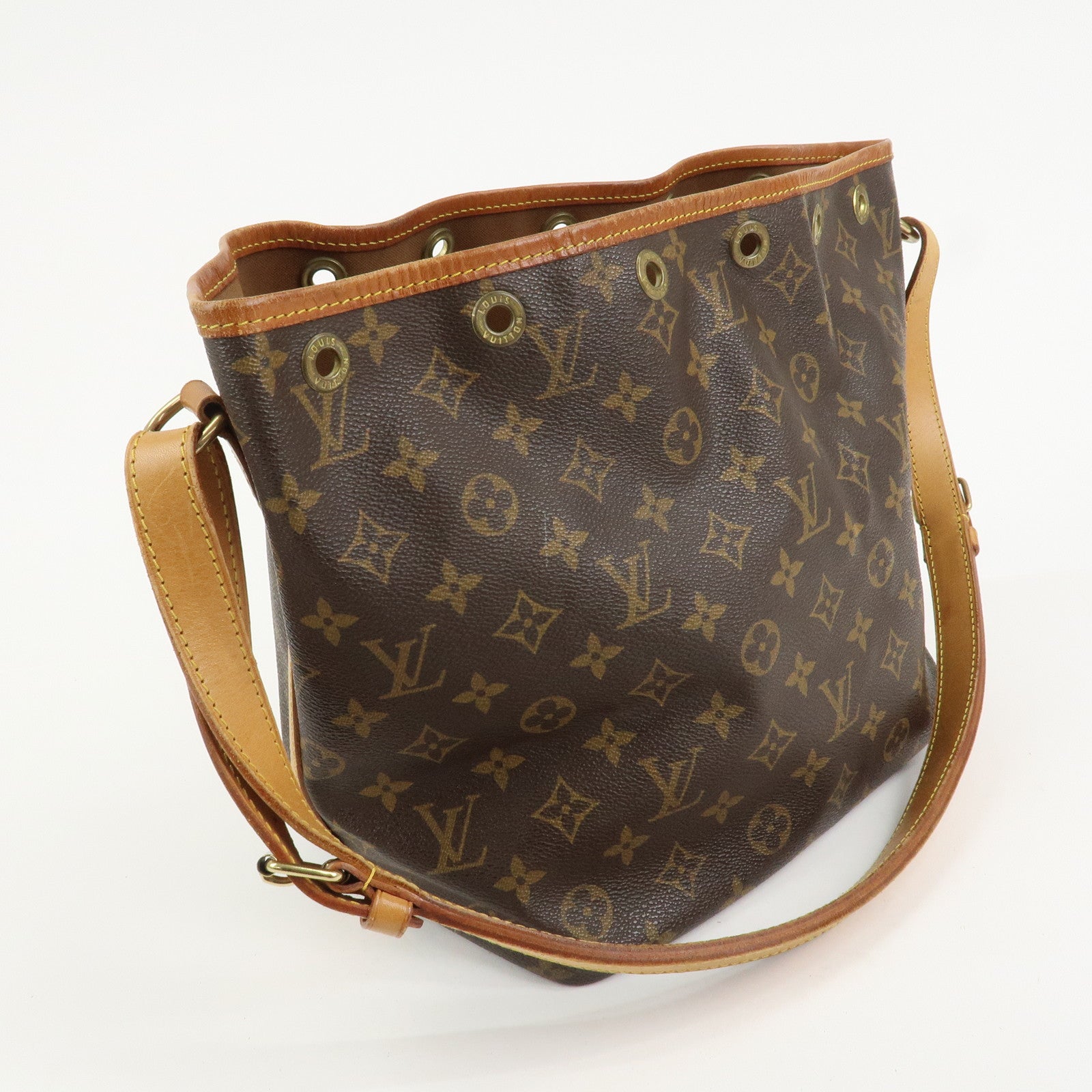 Louis Vuitton Monogram Canvas Petit Noe Shoulder Bag Brown M42226