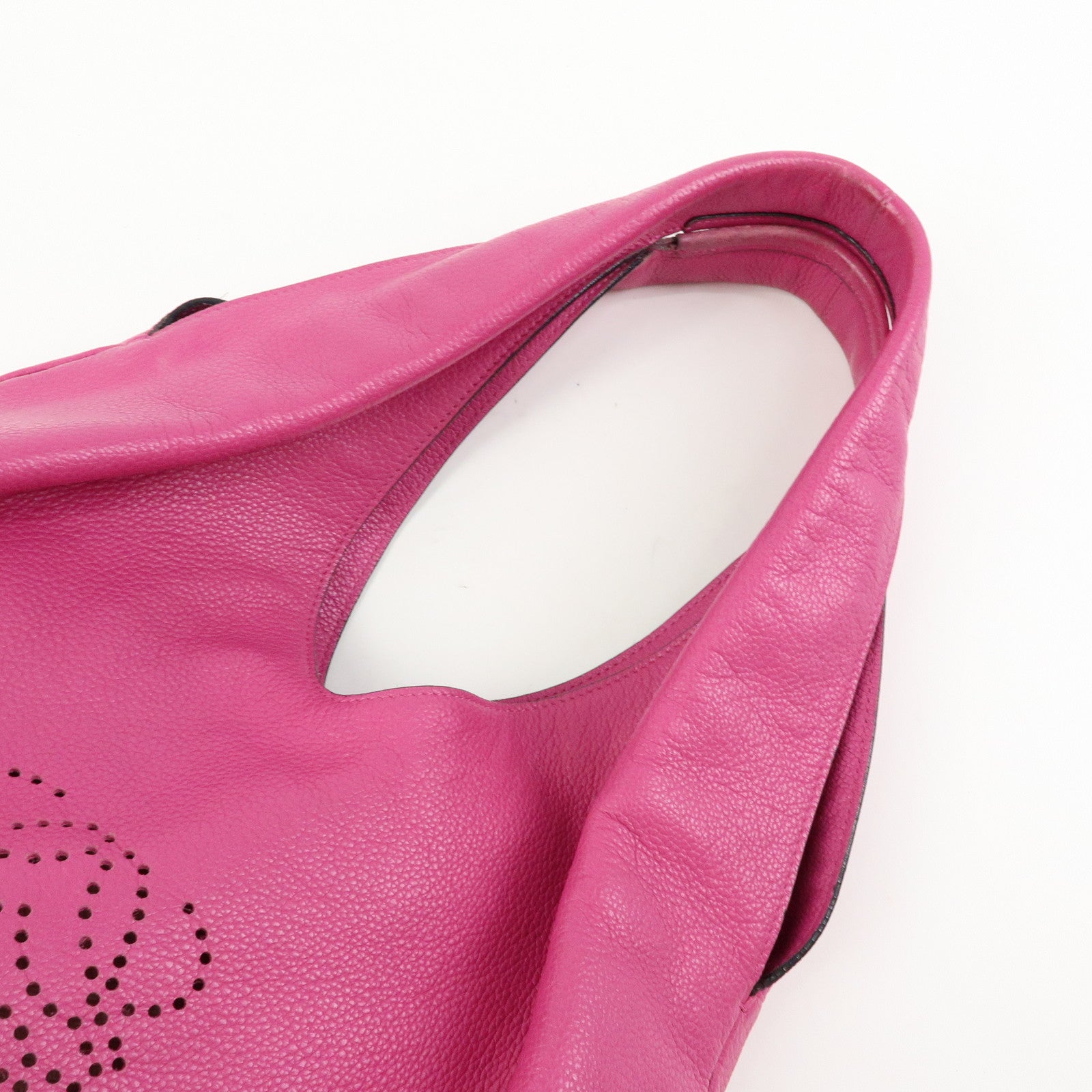 LOEWE Anagram Leather Shoulder Bag Hobo Bag Tote Bag Pink