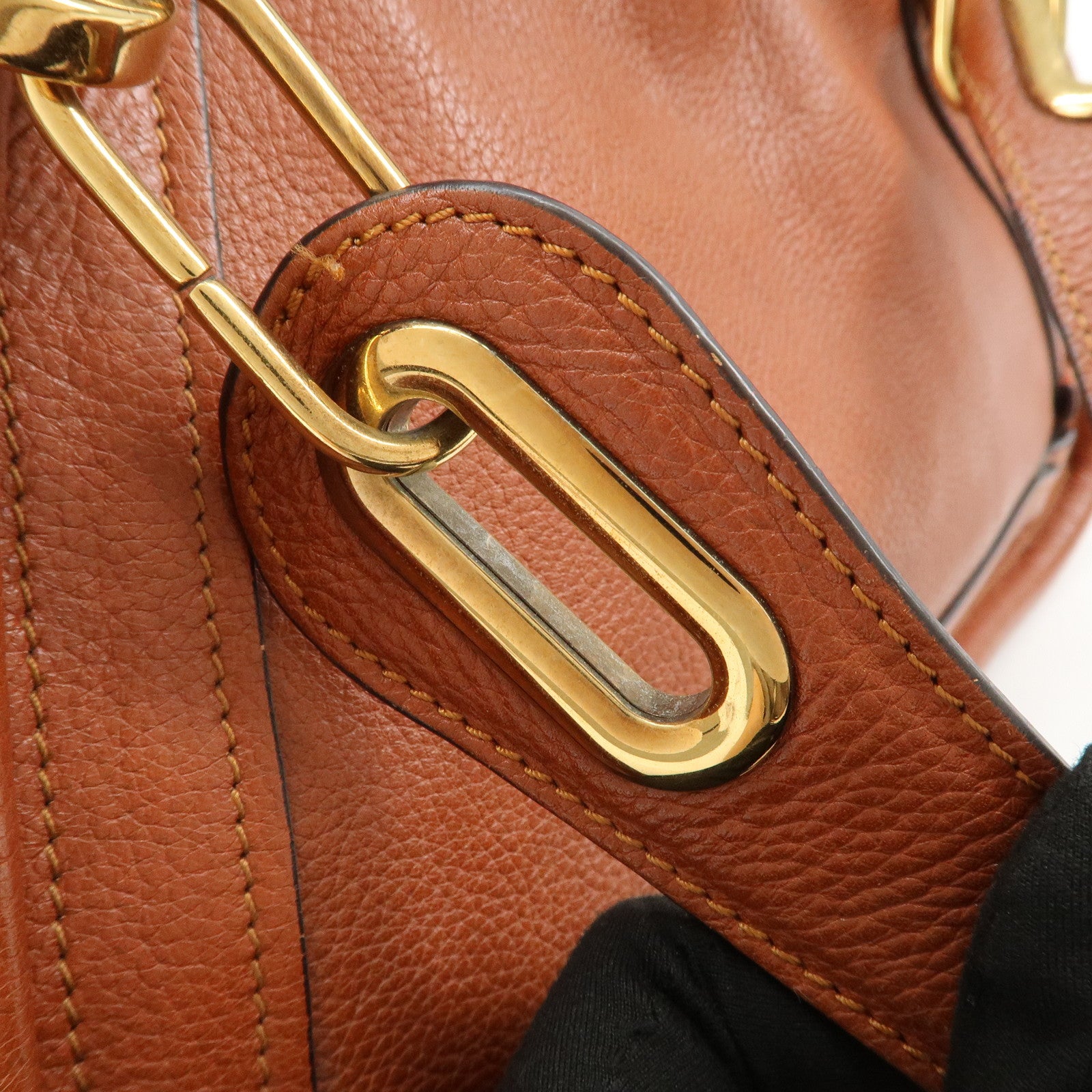 Chloe Paraty Leather 2Way Bag Shoulder Bag Hand Bag Brown