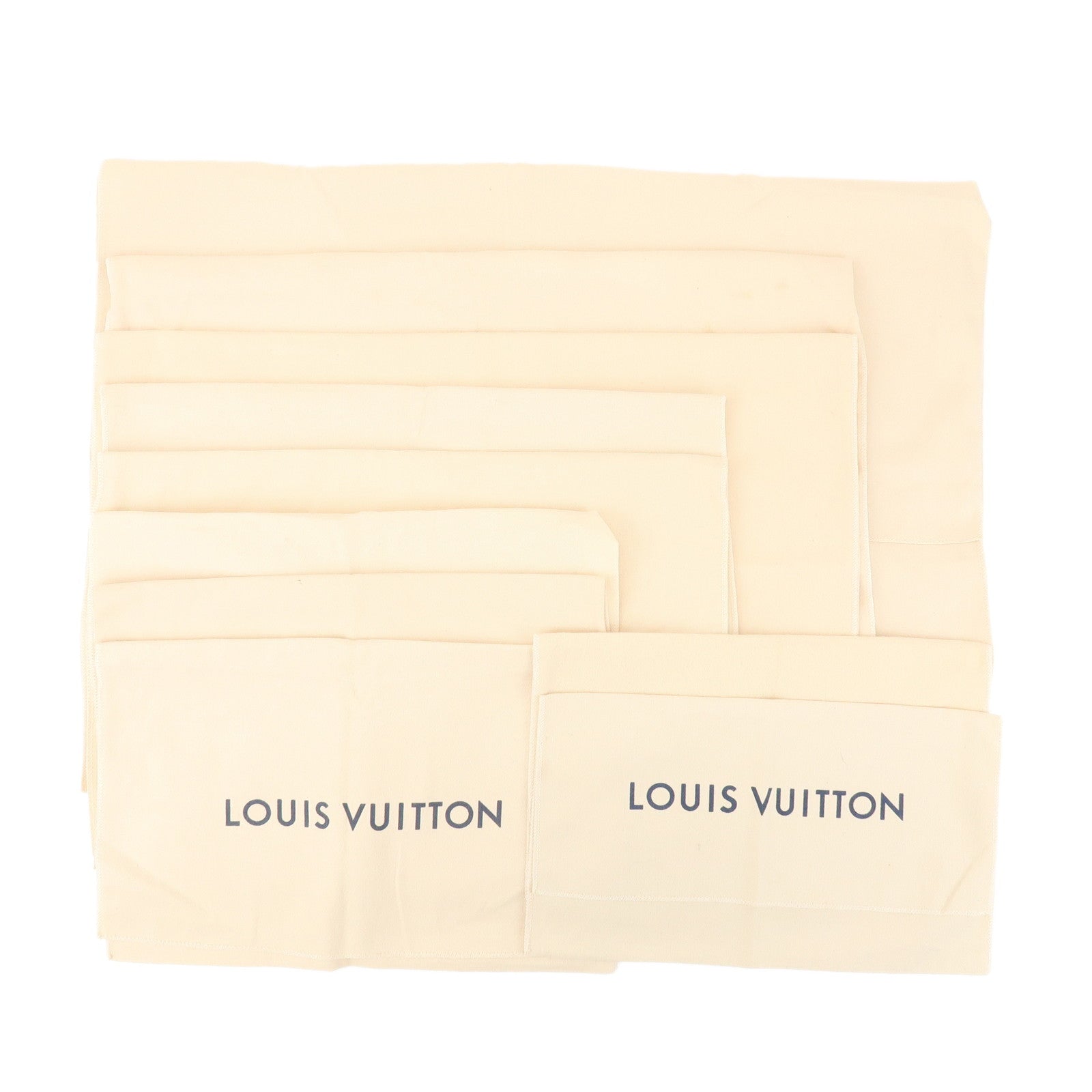 Louis Vuitton Set of 10 Dust Bag Storage Bag Flap Style Beige