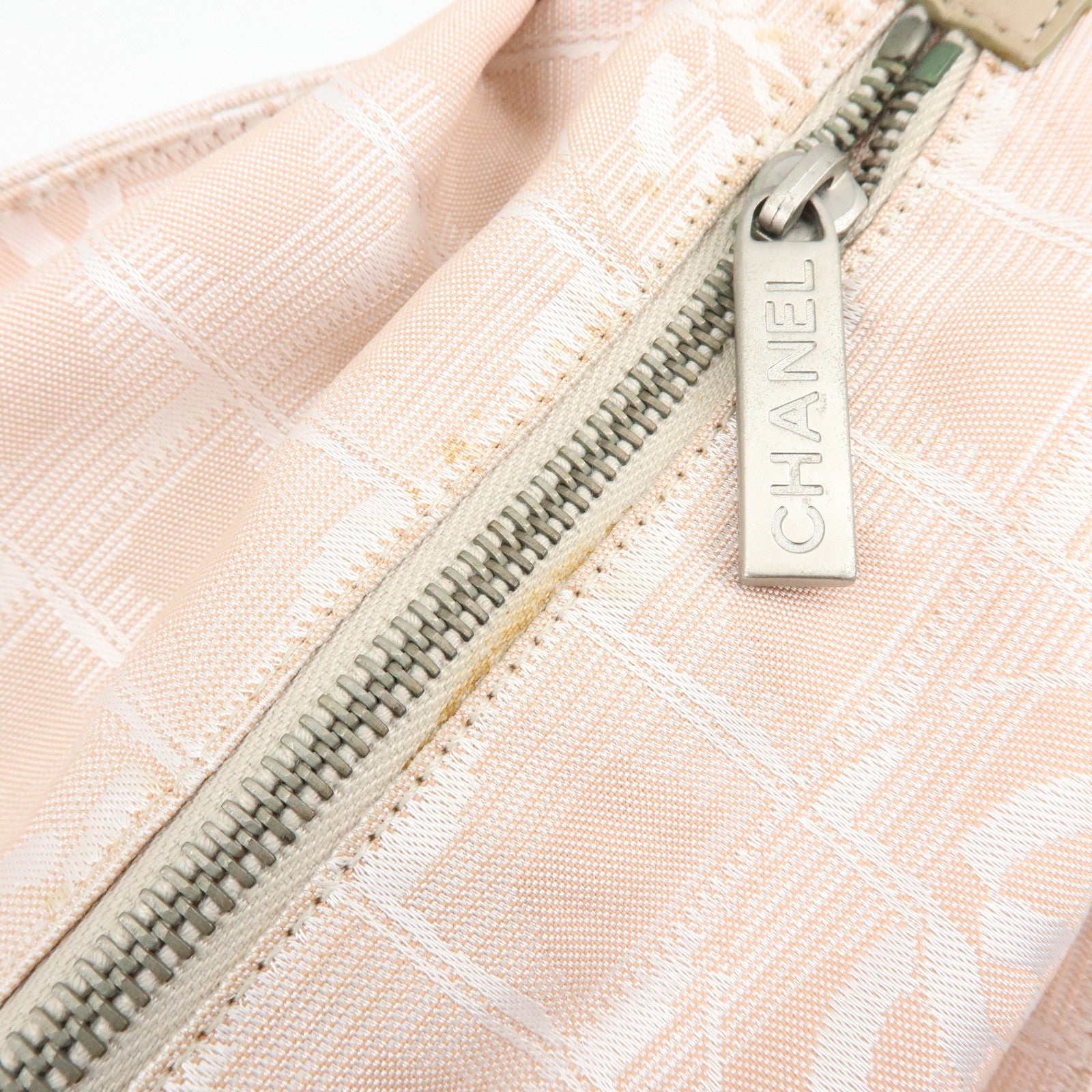 CHANEL New Travel Line Nylon Jacquard Leather Tote Bag TGM A15826